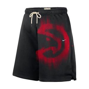 Nike Atlanta Hawks Standard Issue Icon "Black/Red" Men's Fleece Basketball Shorts - BLACK/RED