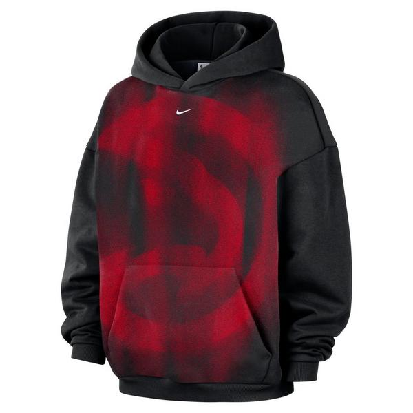 Nike Men's Atlanta Hawks Standard Issue Icon "Black/Red" Men's Fleece Basketball Hoodie - BLACK/RED