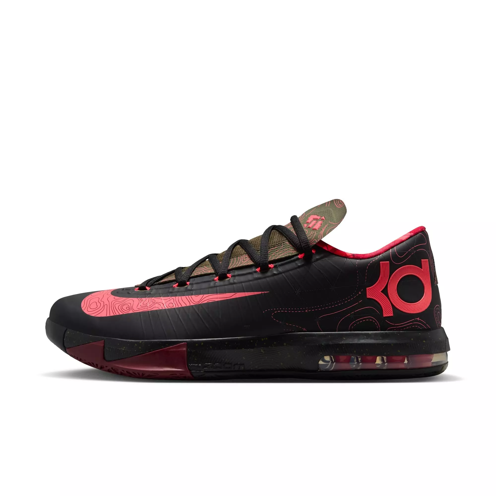 Nike KD 6 "Meteorology" Men's Shoe - BLACK/ATOMIC RED/MEDIUM OLIVE/NOBLE RED