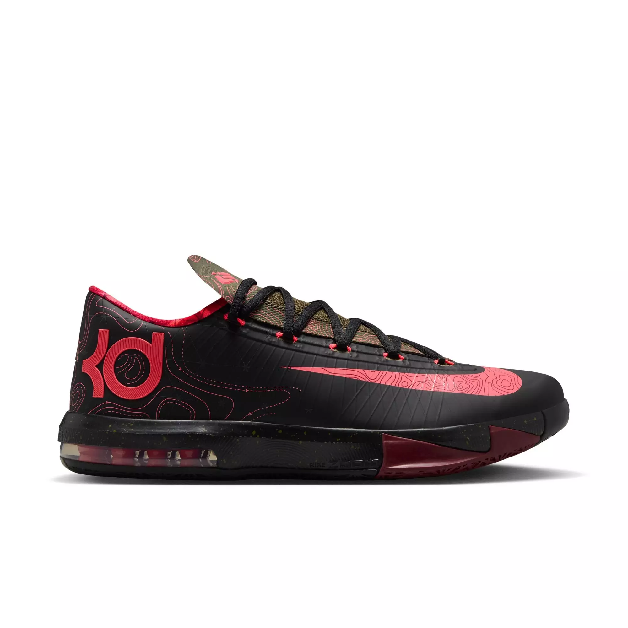 Nike KD 6 "Meteorology" Men's Shoe - BLACK/ATOMIC RED/MEDIUM OLIVE/NOBLE RED