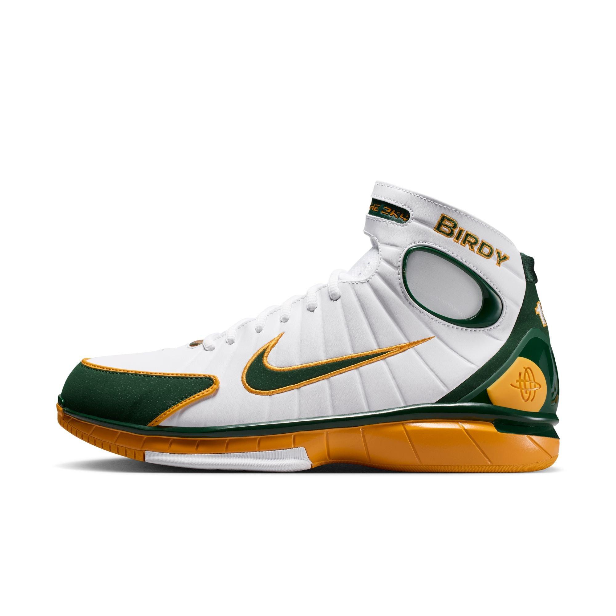Nike Air Zoom Huarache 2K4 "Sue Bird" Men's Shoe - WHITE/DEEP FOREST/CANYON GOLD Thumbnail View 4