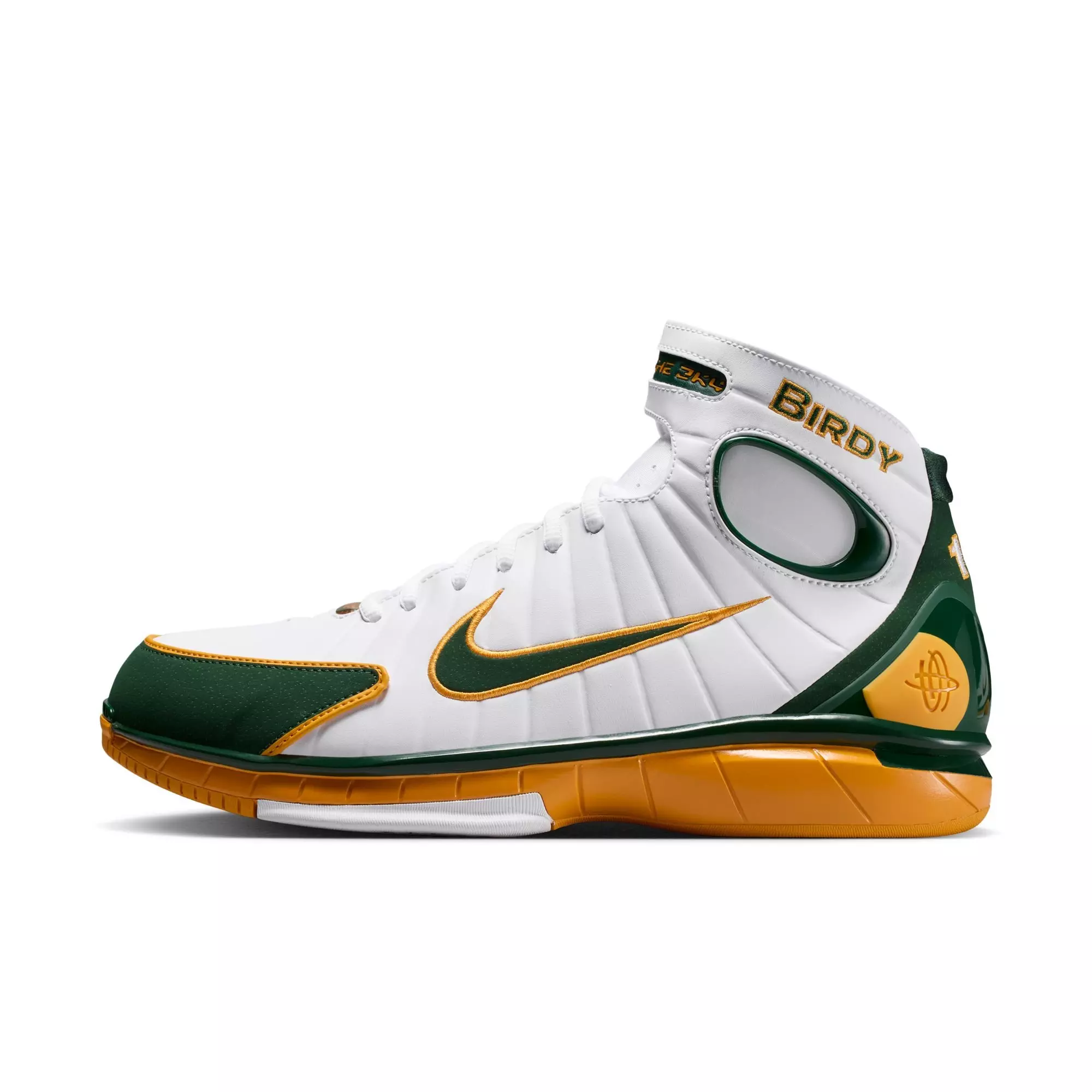 Nike Air Zoom Huarache 2K4 "Sue Bird" Men's Shoe - WHITE/DEEP FOREST/CANYON GOLD