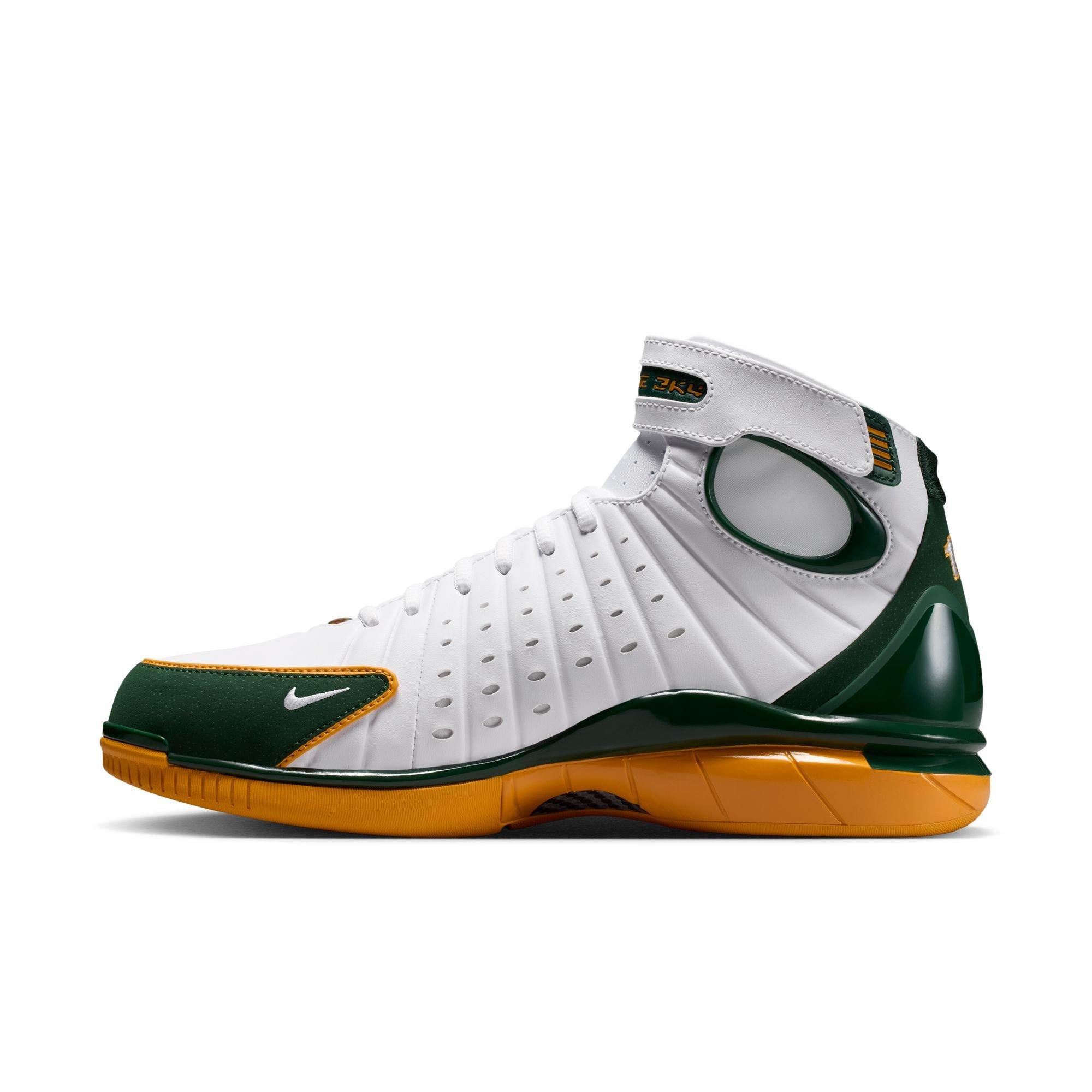 Nike Air Zoom Huarache 2K4 "Sue Bird" Men's Shoe - WHITE/DEEP FOREST/CANYON GOLD Thumbnail View 5