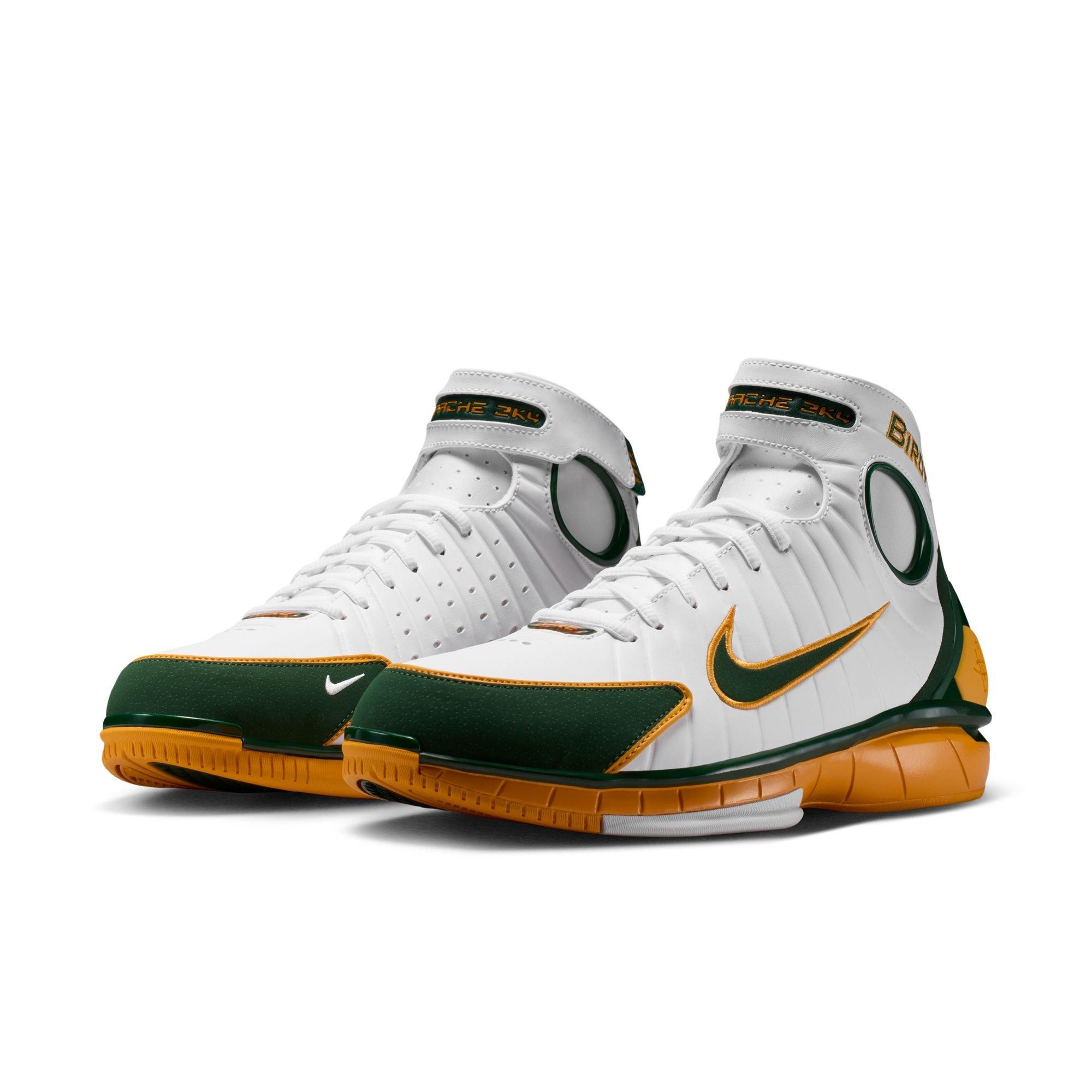 Nike Air Zoom Huarache 2K4 "Sue Bird" Men's Shoe - WHITE/DEEP FOREST/CANYON GOLD Thumbnail View 6