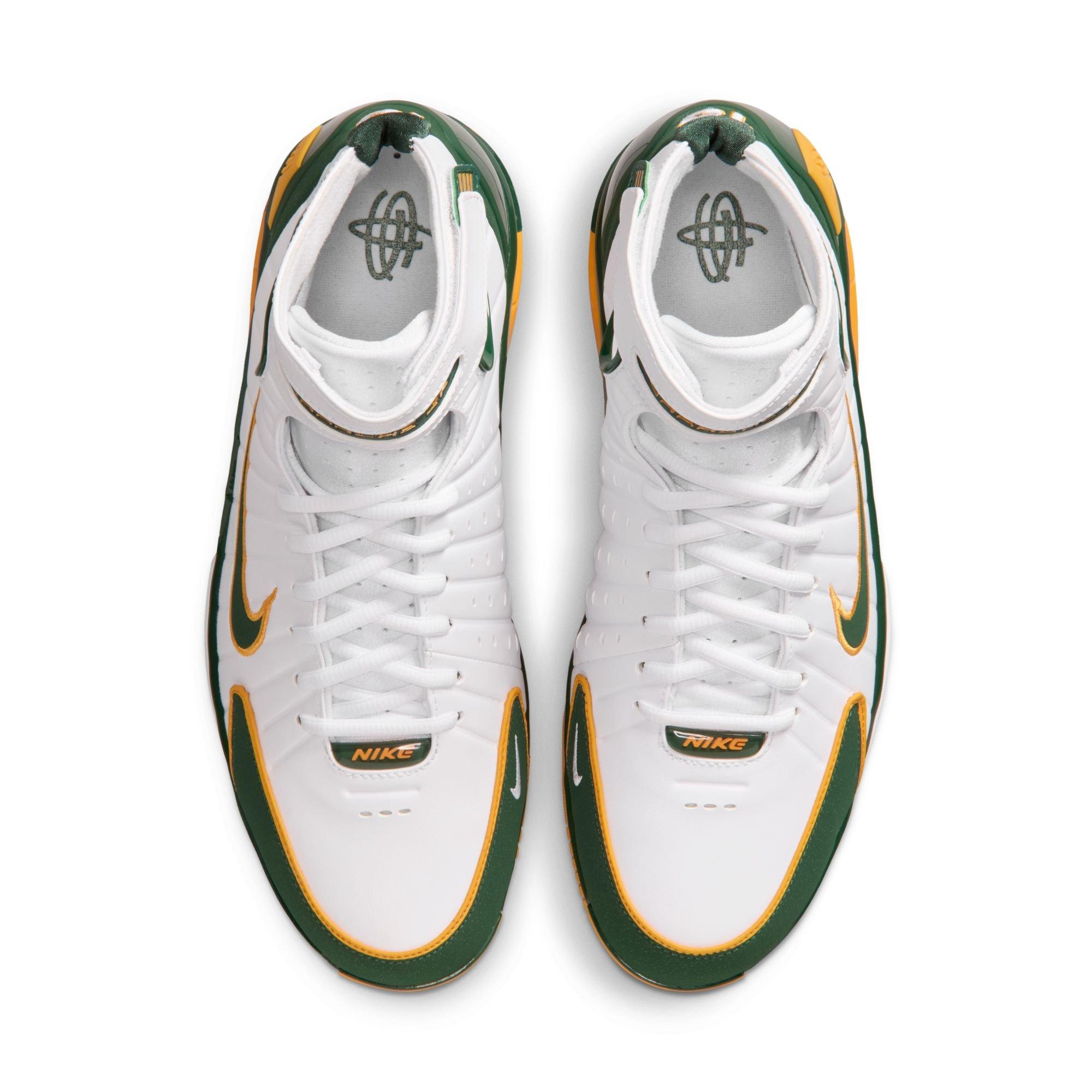 Nike Air Zoom Huarache 2K4 "Sue Bird" Men's Shoe - WHITE/DEEP FOREST/CANYON GOLD Thumbnail View 7