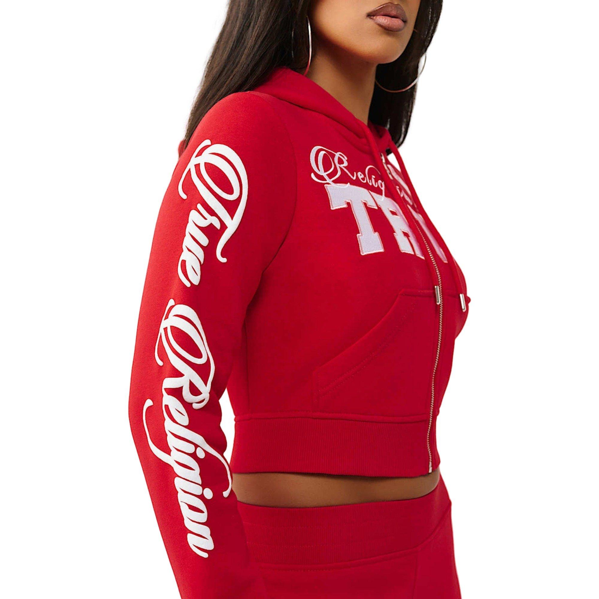 True Religion Women's Embroidered Shrunken Full-Zip Jacket - RED Thumbnail View 4