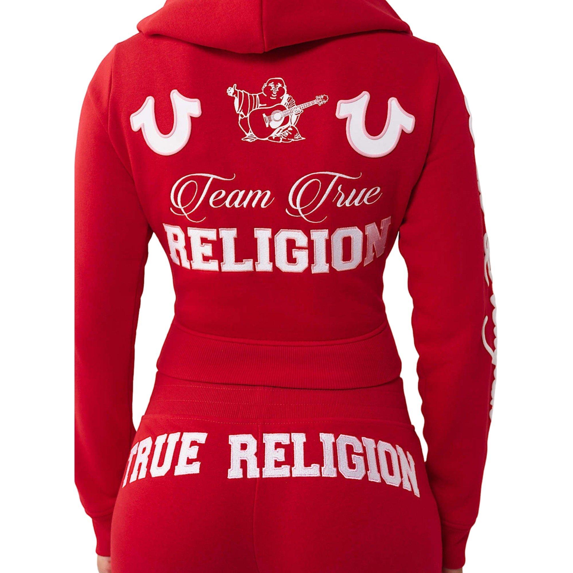 True Religion Women's Embroidered Shrunken Full-Zip Jacket - RED Thumbnail View 5