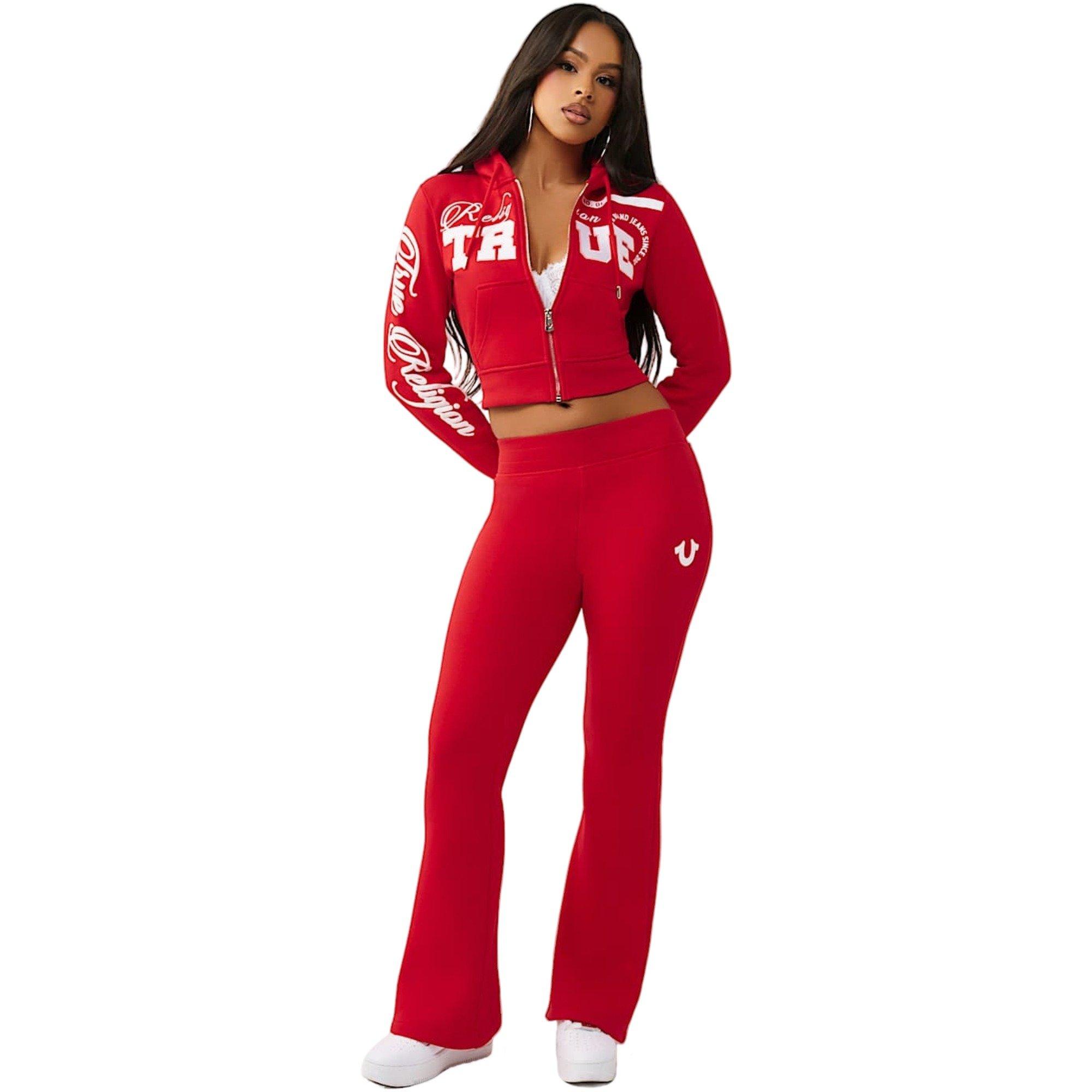 True Religion Women's Embroidered Shrunken Full-Zip Jacket - RED Thumbnail View 6