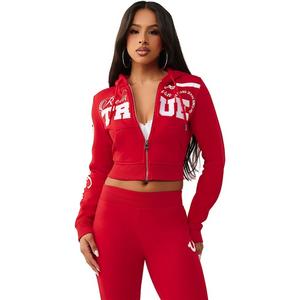 True Religion Women's Embroidered Shrunken Full-Zip Jacket