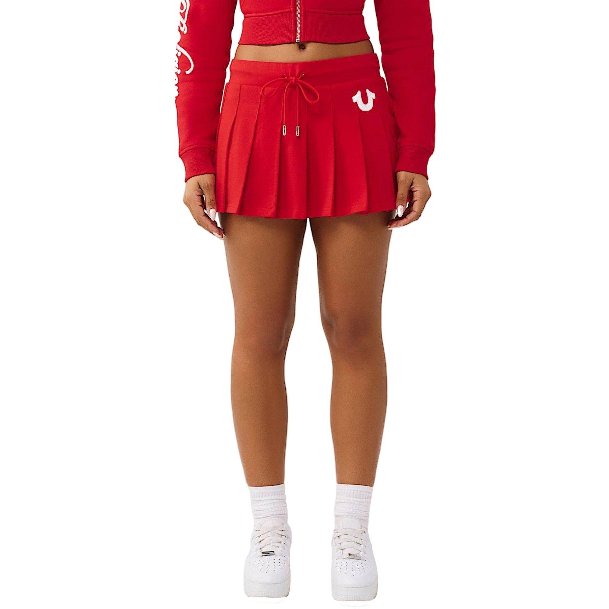 True Religion Women's Pleated Mink Skort - RED Thumbnail View 1