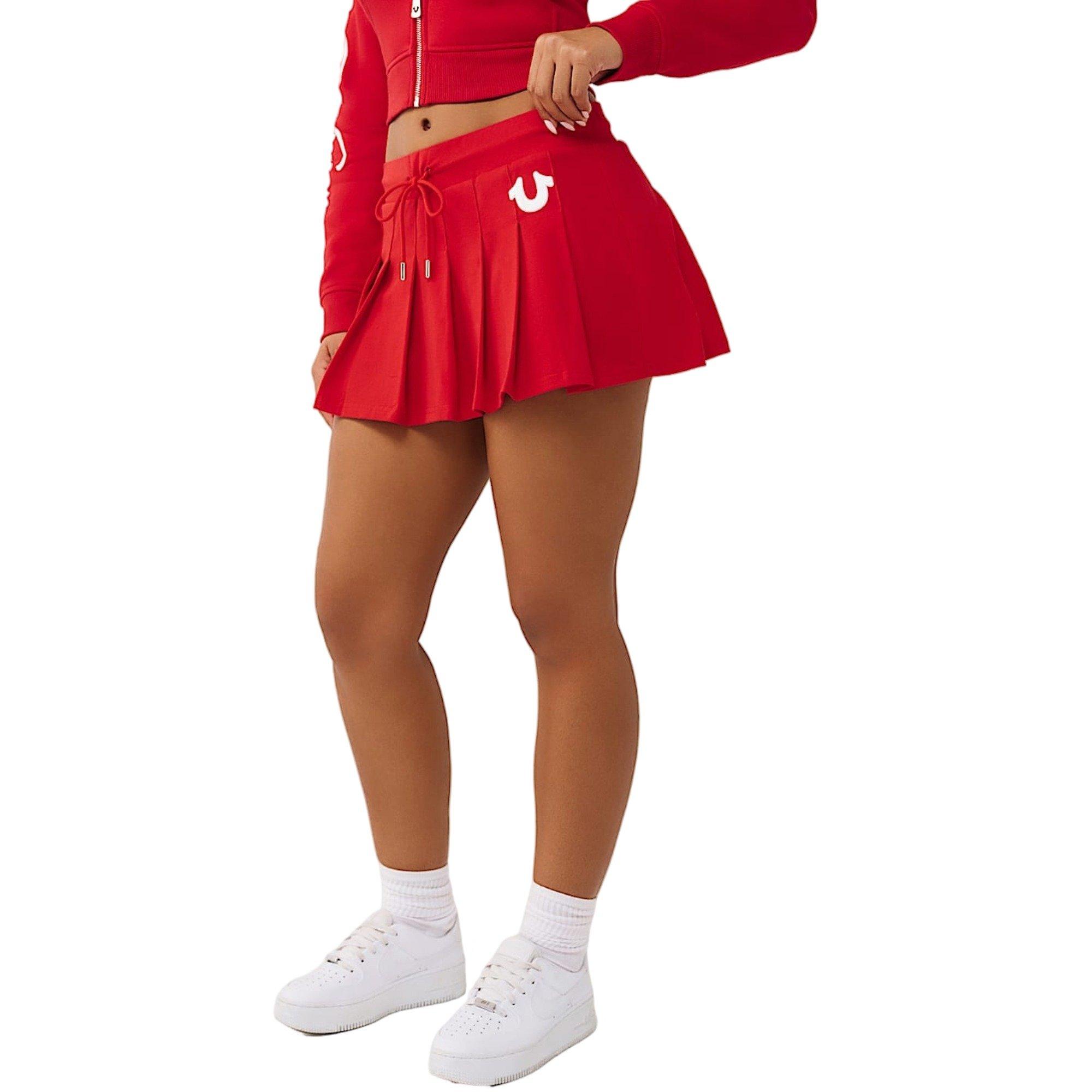 True Religion Women's Pleated Mink Skort - RED Thumbnail View 3