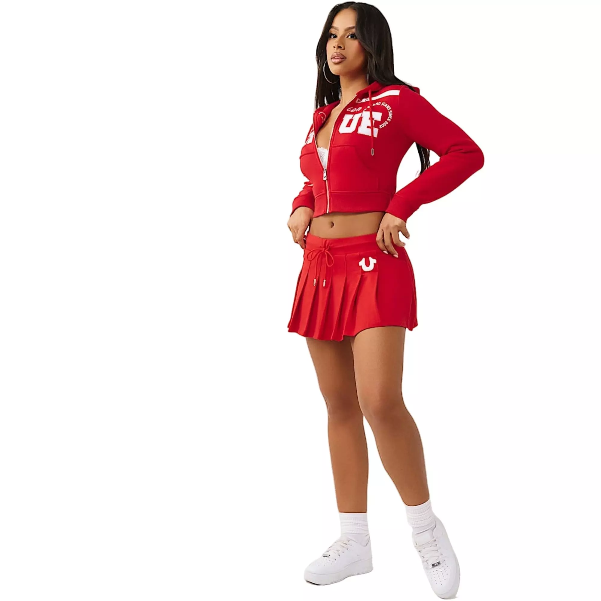 True Religion Women's Pleated Mink Skort - RED