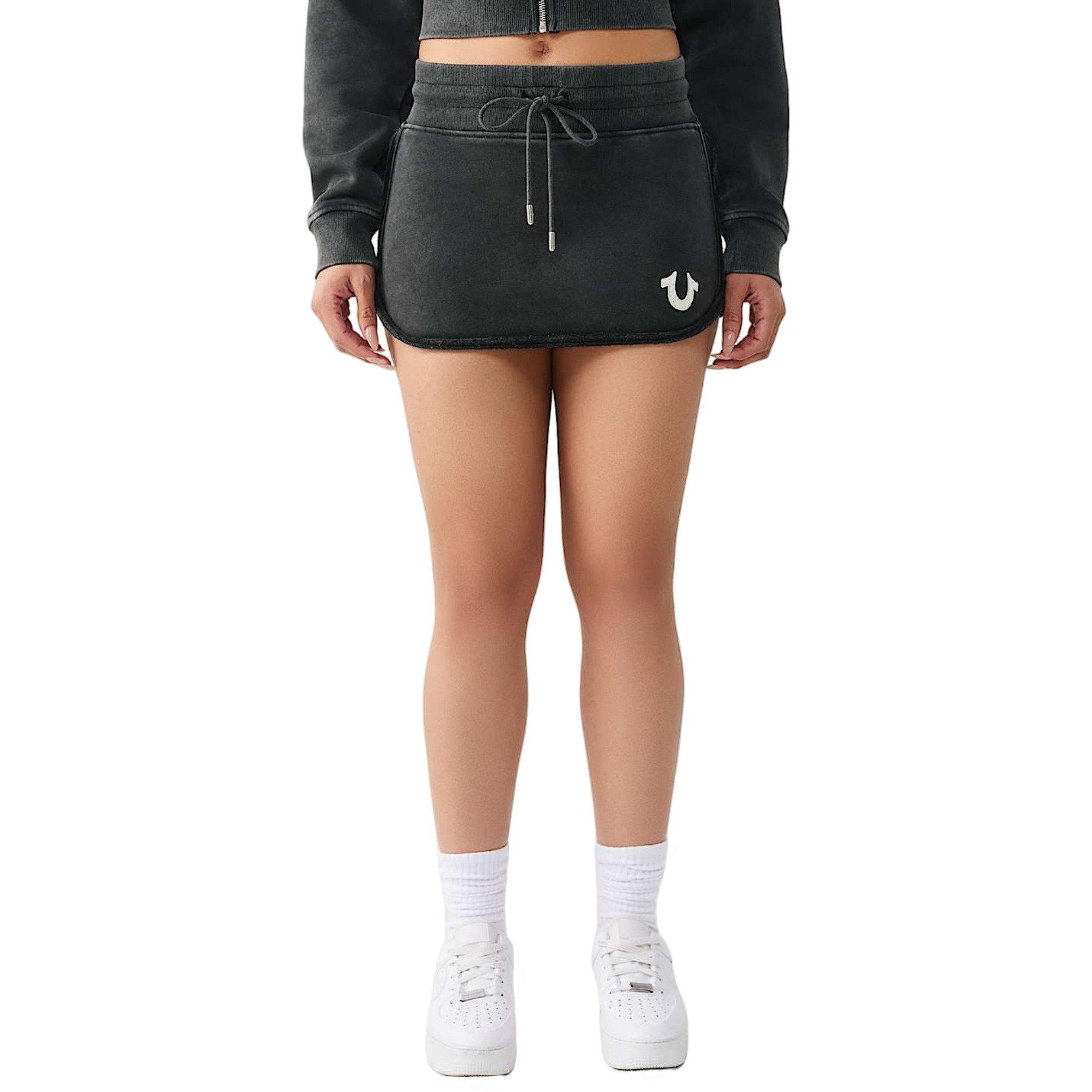 True Religion Women's Vintage Washed Mini Skirt - BLACK Thumbnail View 1