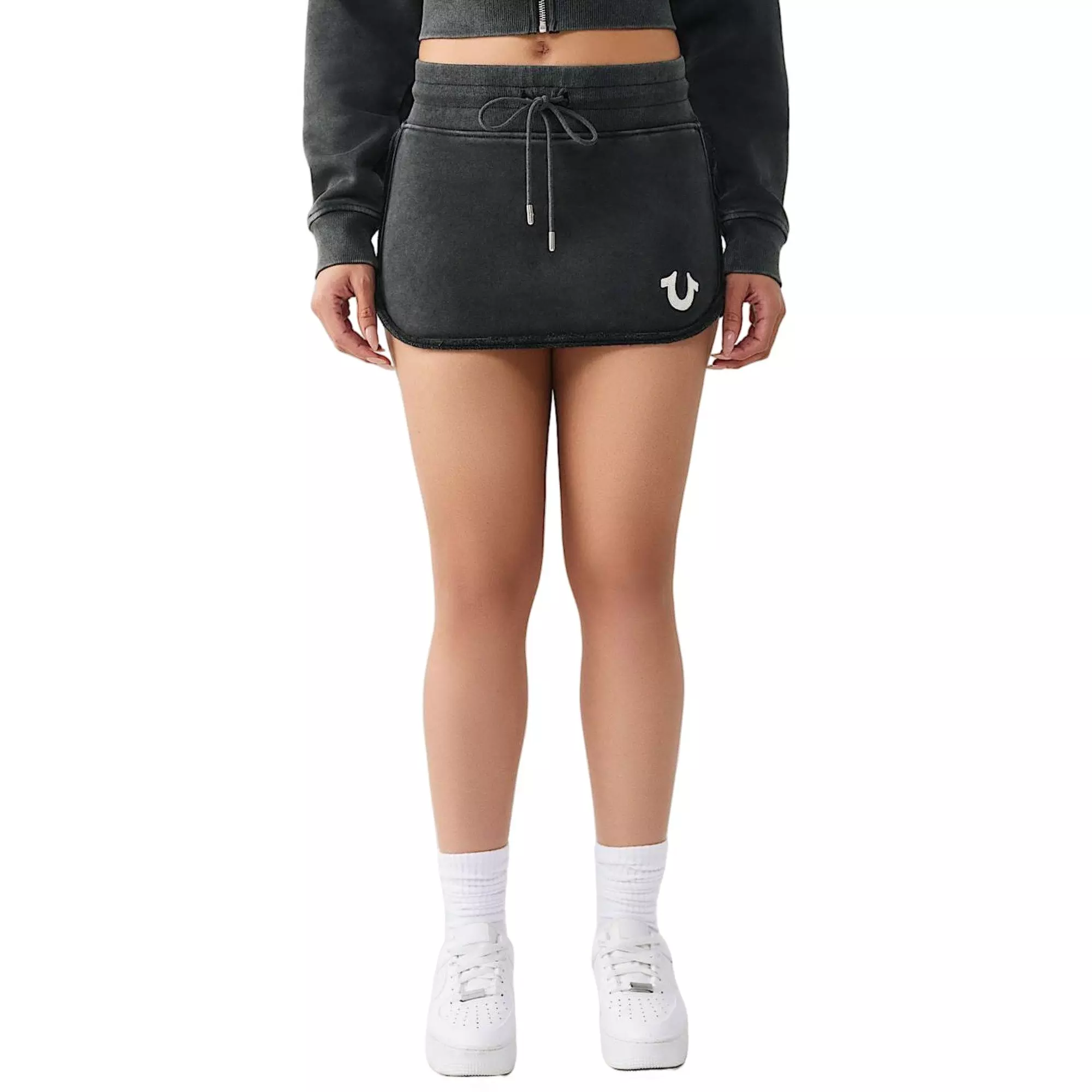 True Religion Women's Vintage Washed Mini Skirt - BLACK