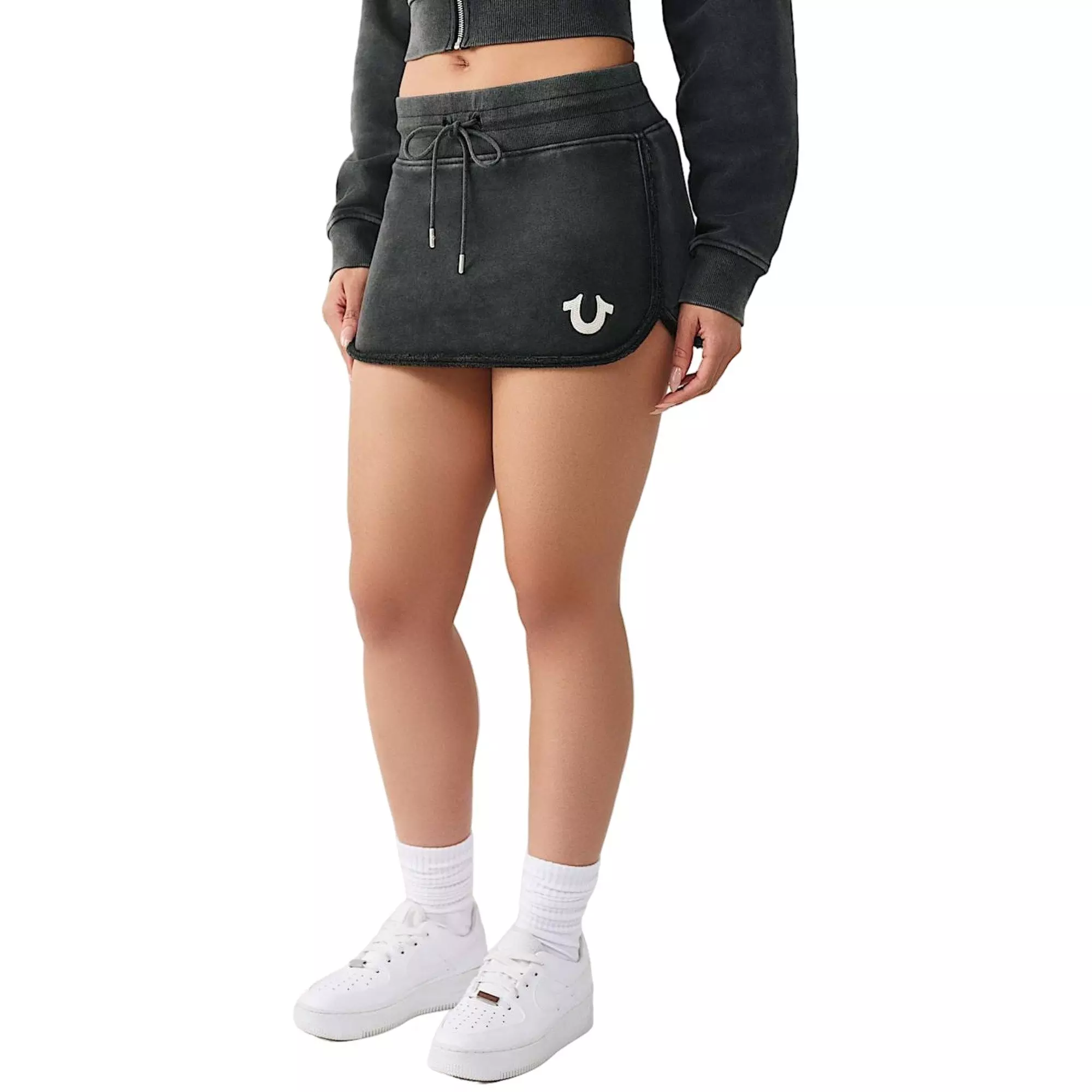 True Religion Women's Vintage Washed Mini Skirt - BLACK