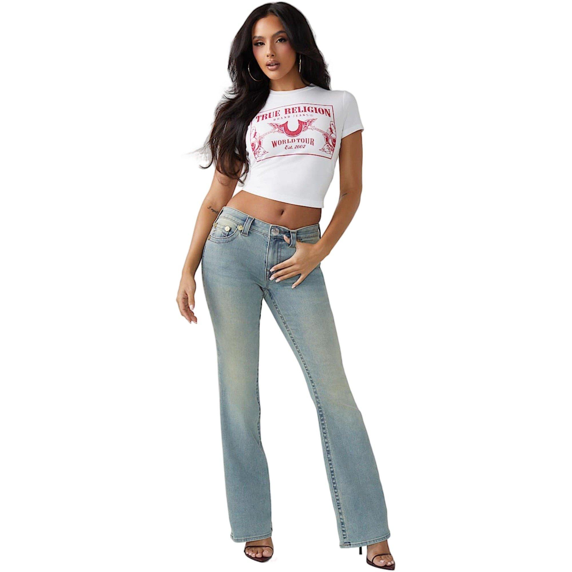 True Religion Women's Heritage Printed Baby Tee - WHITE/RED Thumbnail View 5