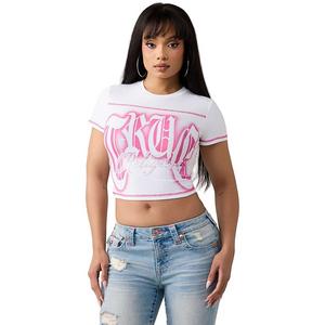 True Religion Women's Crystal Logo Baby Tee