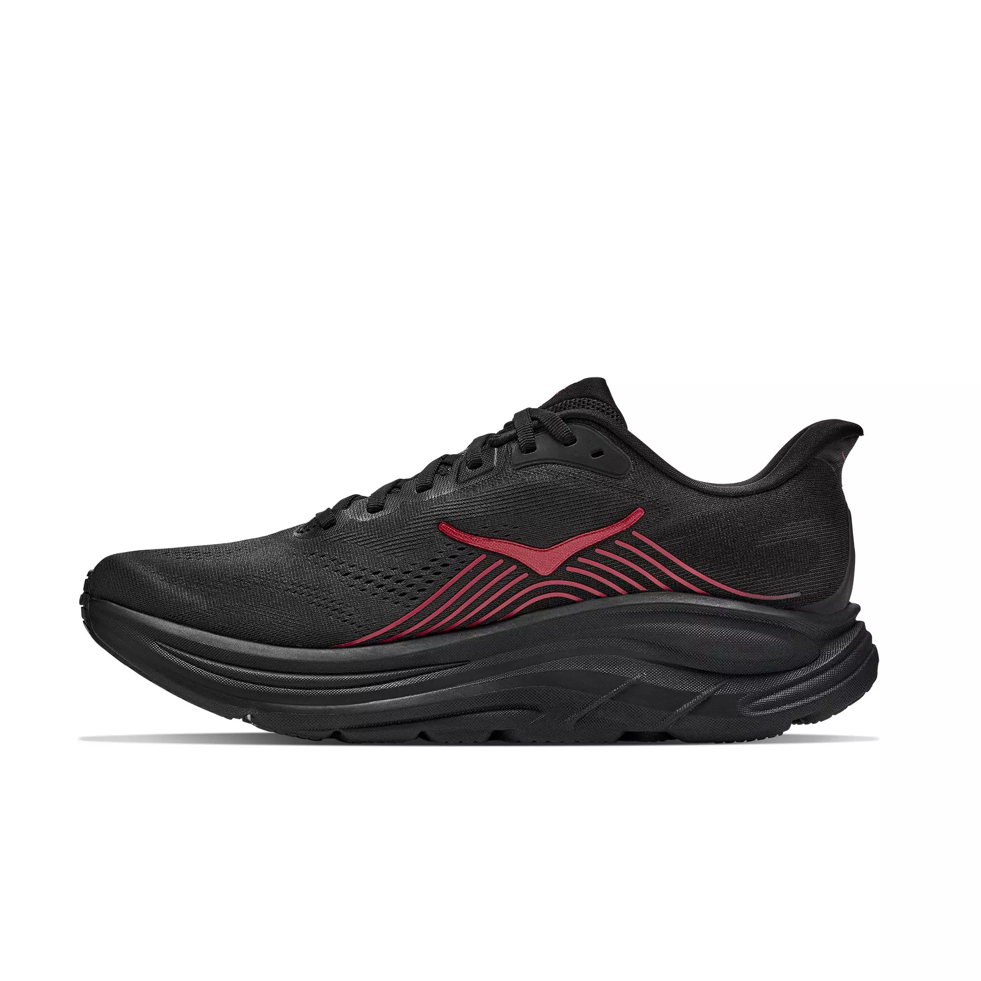 Hoka Clifton "Black/Red" Men's Running Shoe - BLACK/RED