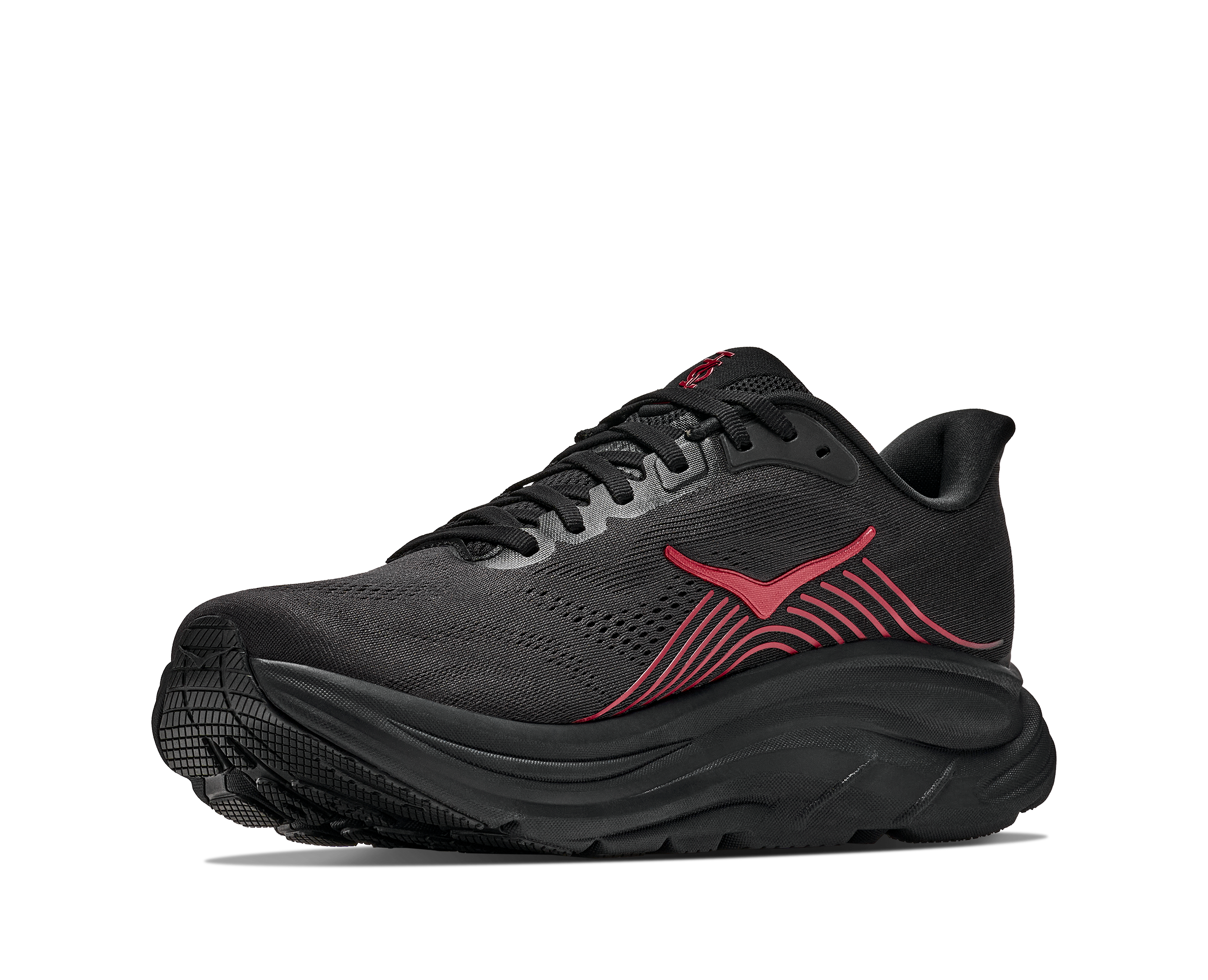 Hoka Clifton "Black/Red" Men's Running Shoe - BLACK/RED