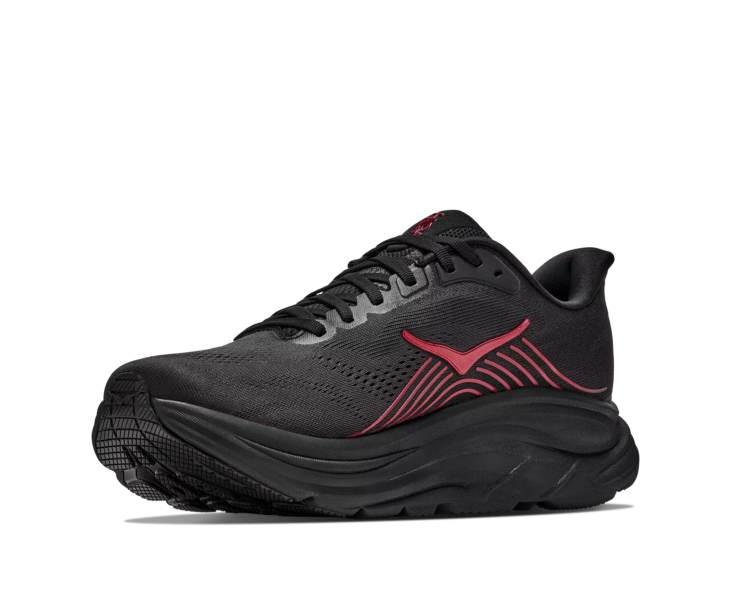 Hoka Clifton "Black/Red" Men's Running Shoe - BLACK/RED