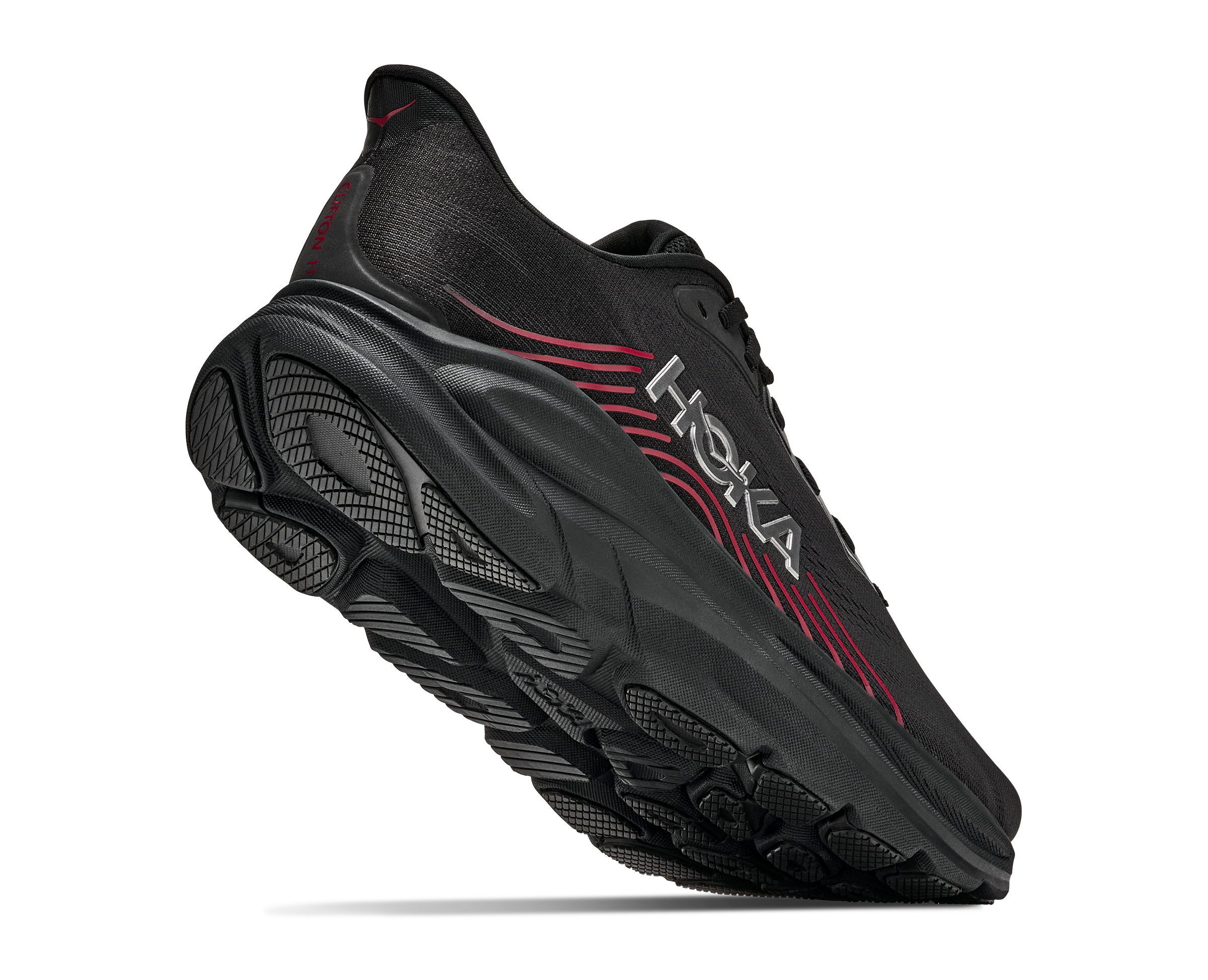 Hoka Clifton "Black/Red" Men's Running Shoe - BLACK/RED