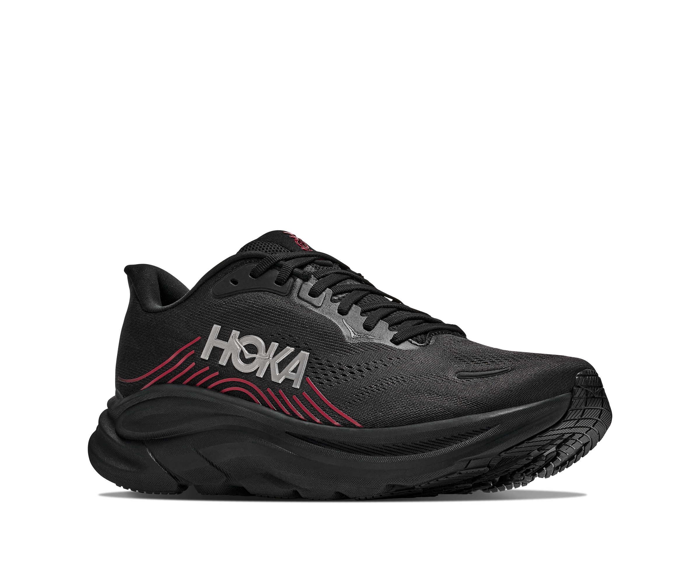 Hoka Clifton "Black/Red" Men's Running Shoe - BLACK/RED