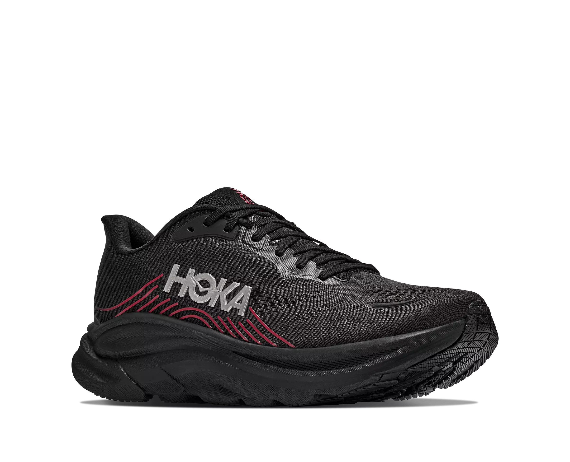 Hoka Clifton "Black/Red" Men's Running Shoe - BLACK/RED