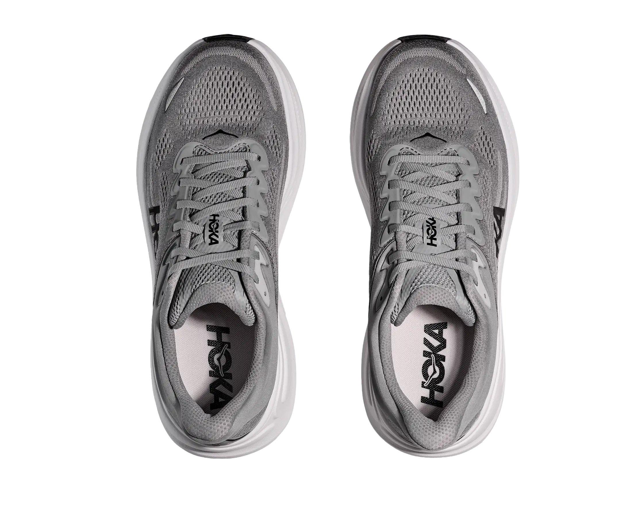 Hoka Bondi 9 "Galactic Grey/Stellar Grey" Men's Running Shoe - GREY/WHITE Thumbnail View 2