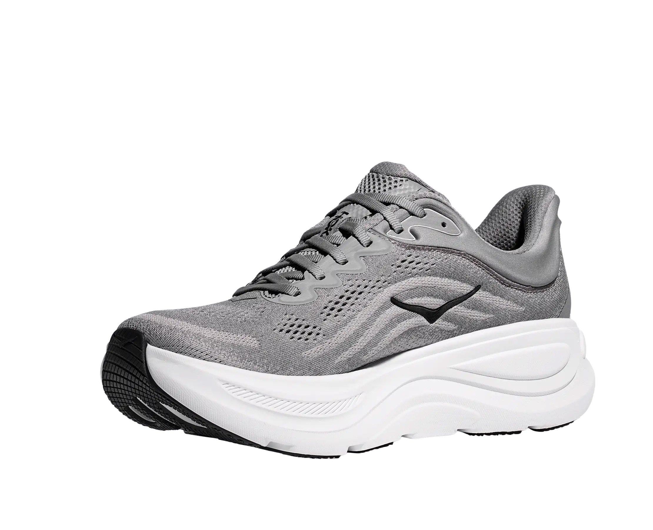Hoka Bondi 9 "Galactic Grey/Stellar Grey" Men's Running Shoe - GREY/WHITE Thumbnail View 3