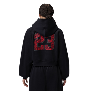 Jordan Women's Brooklyn Fleece Cropped Pullover Hoodie - BLACK