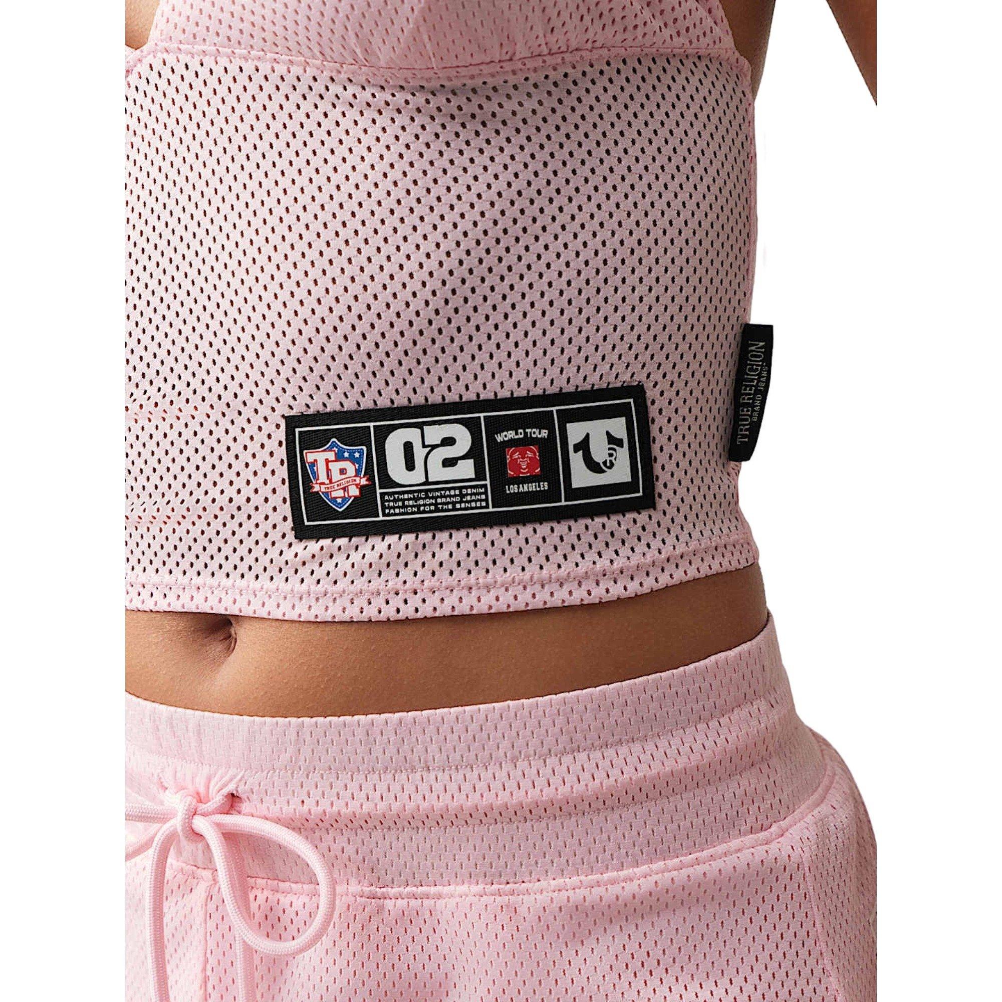 True Religion Women's Sporty Mesh Printed Halter Top - PINK Thumbnail View 6