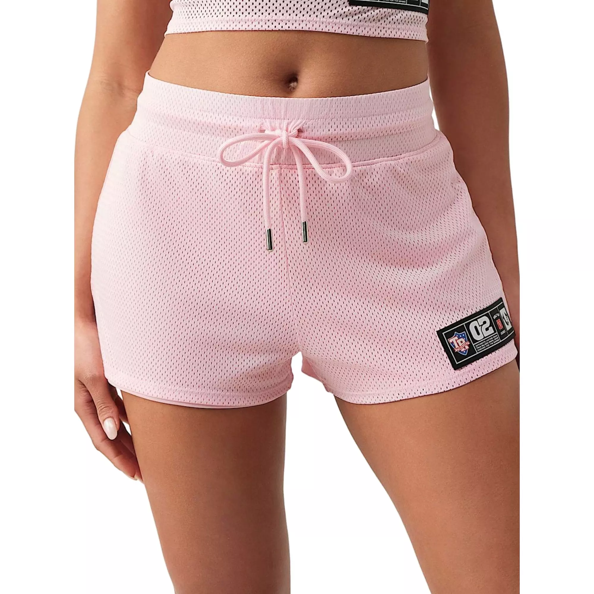 True Religion Women's Sporty Mesh Shorts - PINK