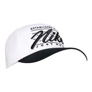 Nike Rise Cap A-Frame 'Nike Script' Snapback Hat-White/Black