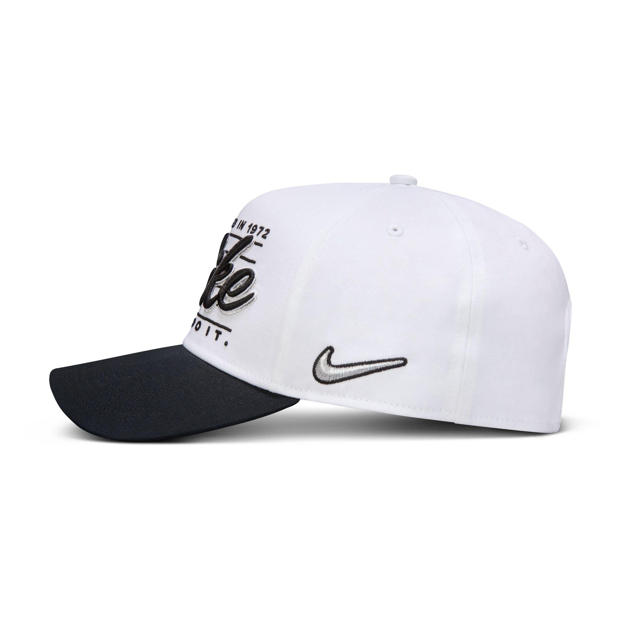 Nike Rise Cap A-Frame 'Nike Script' Snapback Hat-White/Black - WHITE/BLACK Thumbnail View 3