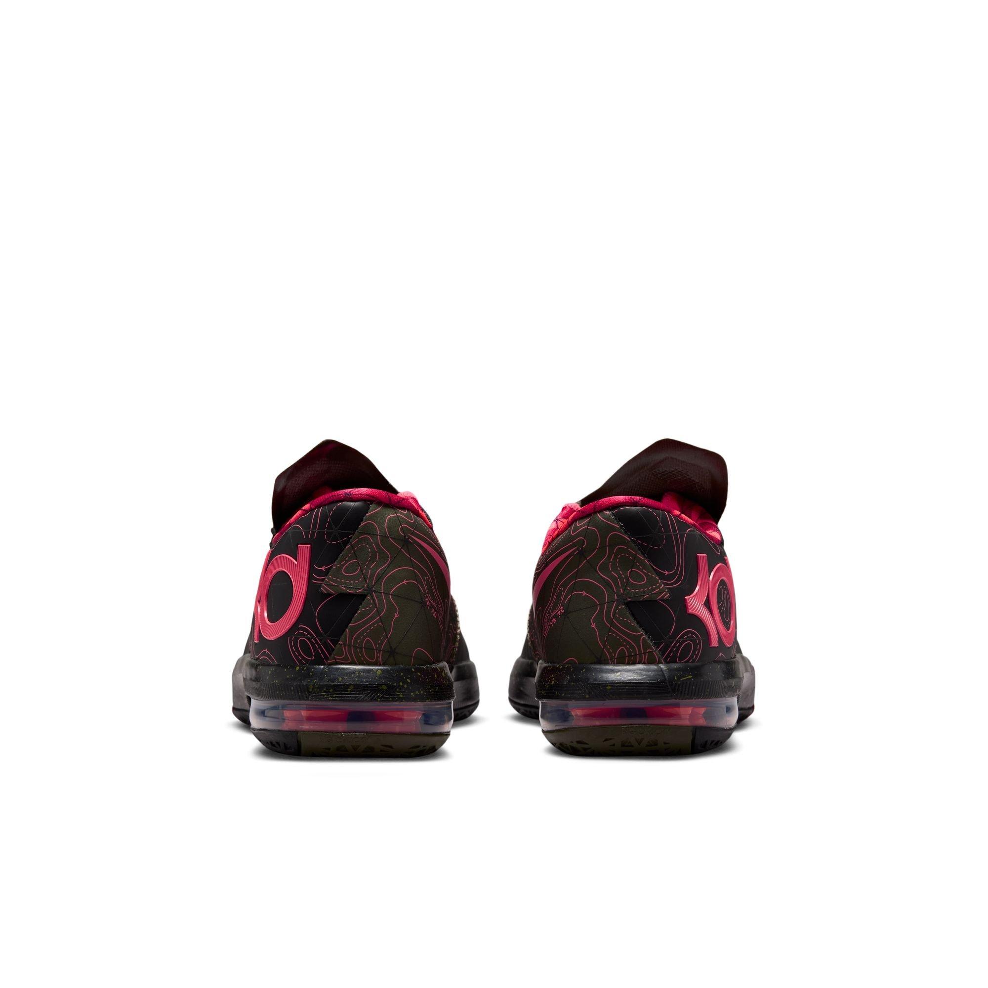 Nike KD 6 "Meteorology" Grade School Kids' Shoe - BLACK/ATOMIC RED/MEDIUM OLIVE/NOBLE RED