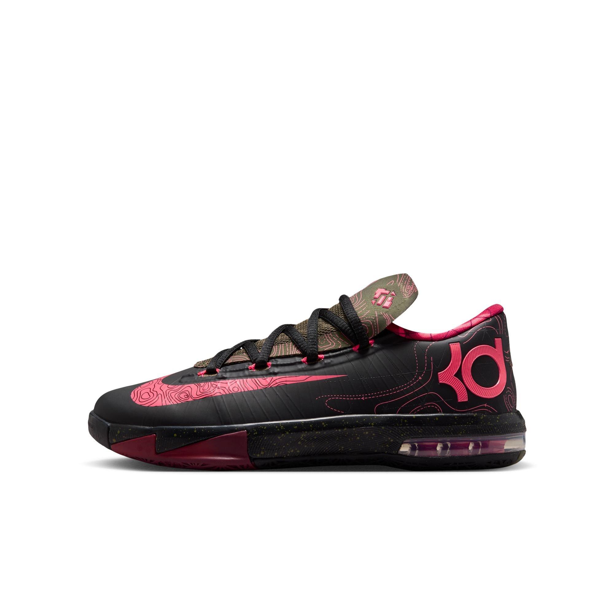 Nike KD 6 "Meteorology" Grade School Kids' Shoe - BLACK/ATOMIC RED/MEDIUM OLIVE/NOBLE RED