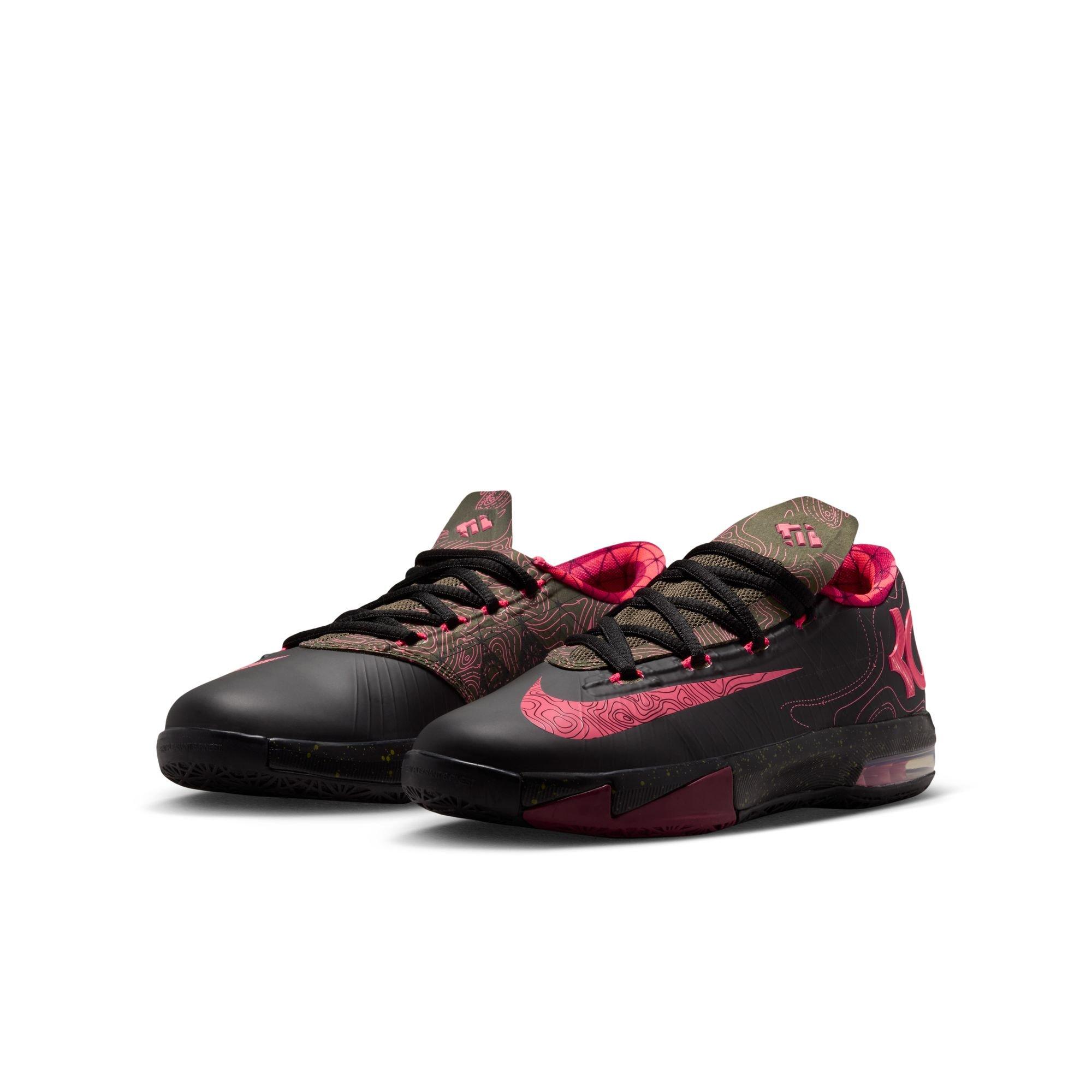 Nike KD 6 "Meteorology" Grade School Kids' Shoe - BLACK/ATOMIC RED/MEDIUM OLIVE/NOBLE RED