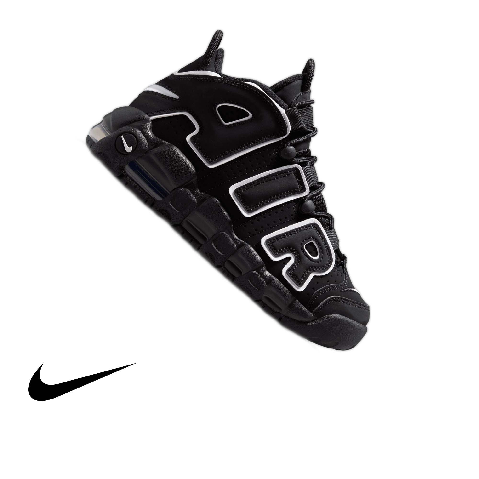 Nike Air More Uptempo '96 "Black/White" Grade School Kids' Shoe - BLACK/WHITE