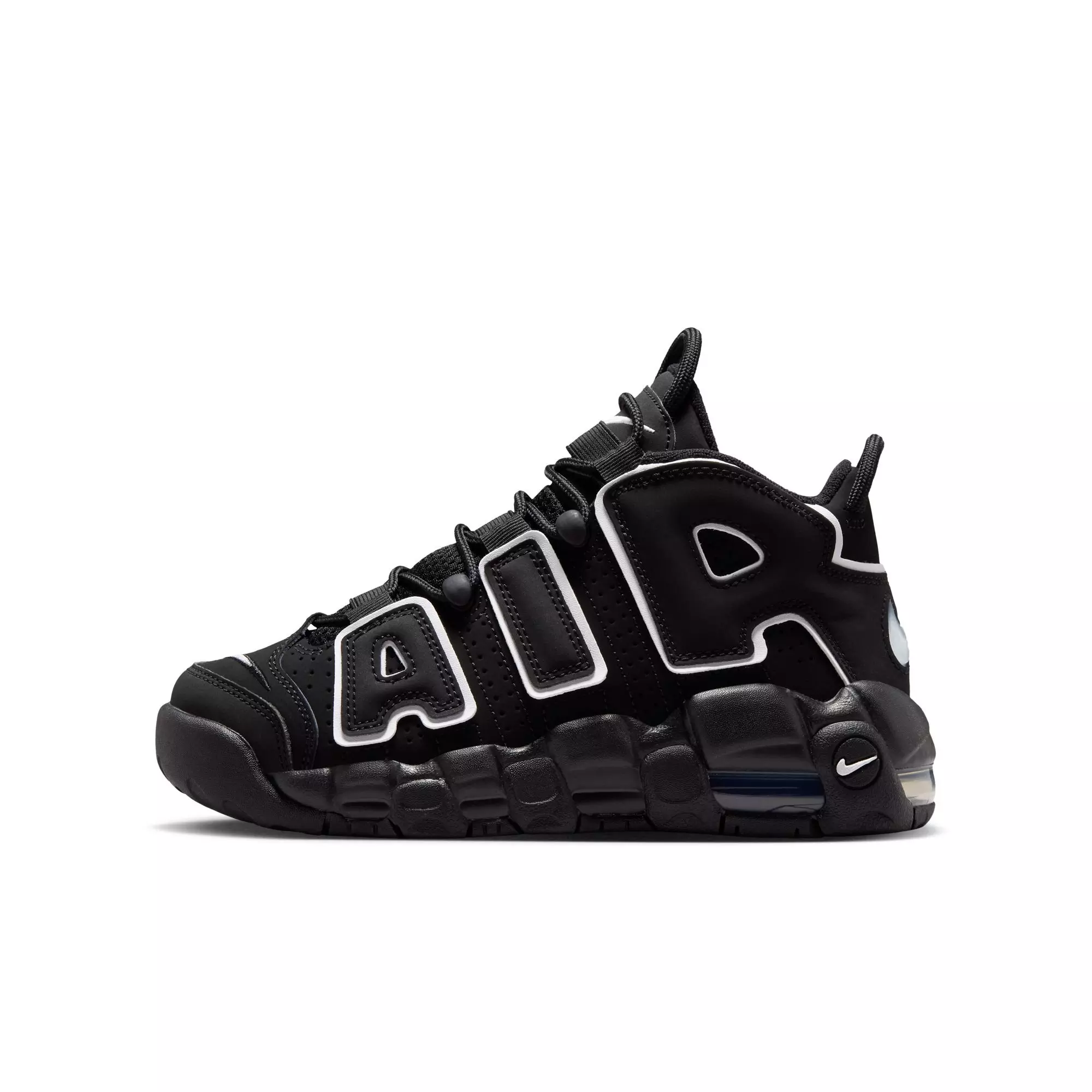 Nike Air More Uptempo '96 "Black/White" Grade School Kids' Shoe - BLACK/WHITE