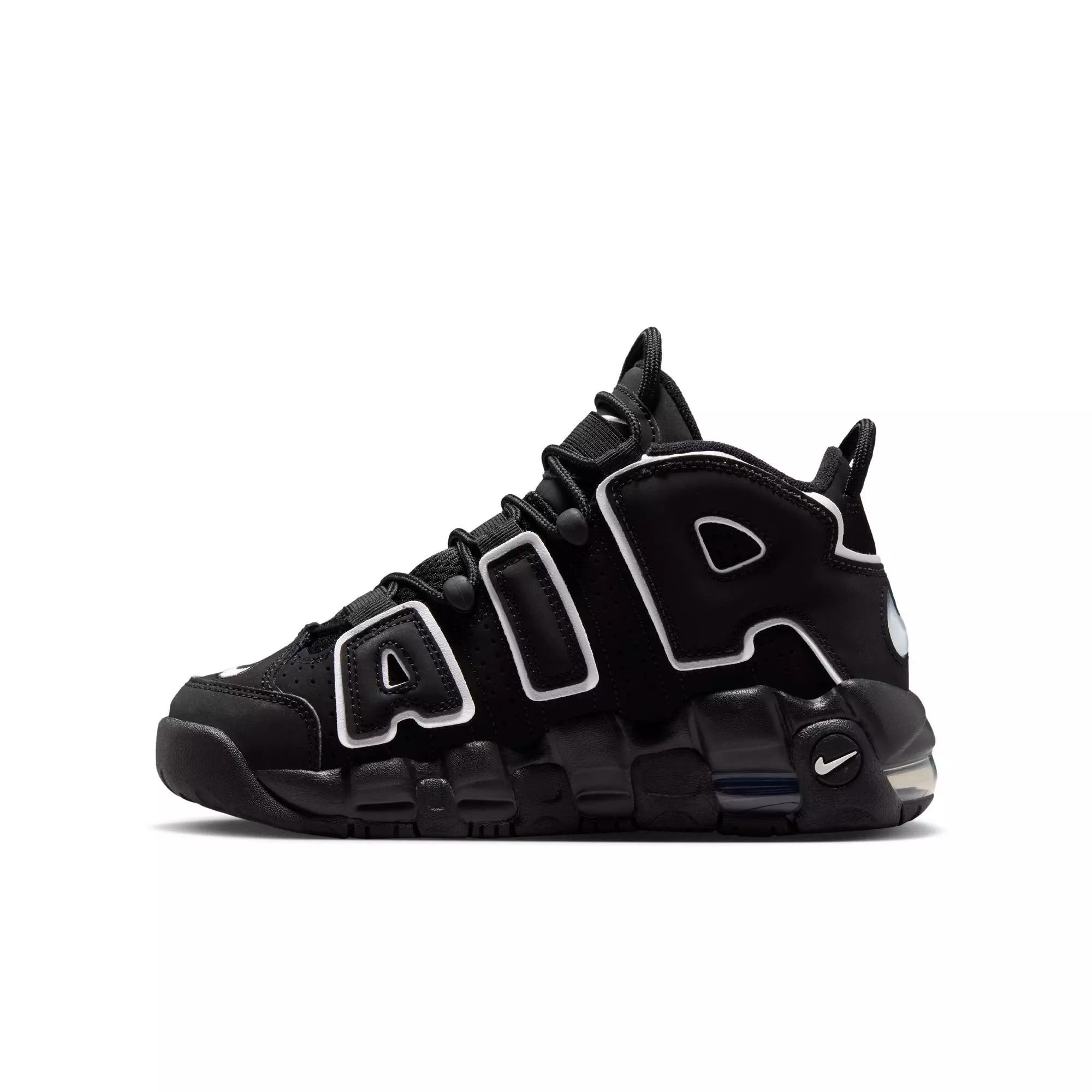 Nike Air More Uptempo '96 "Black/White" Grade School Kids' Shoe - BLACK/WHITE