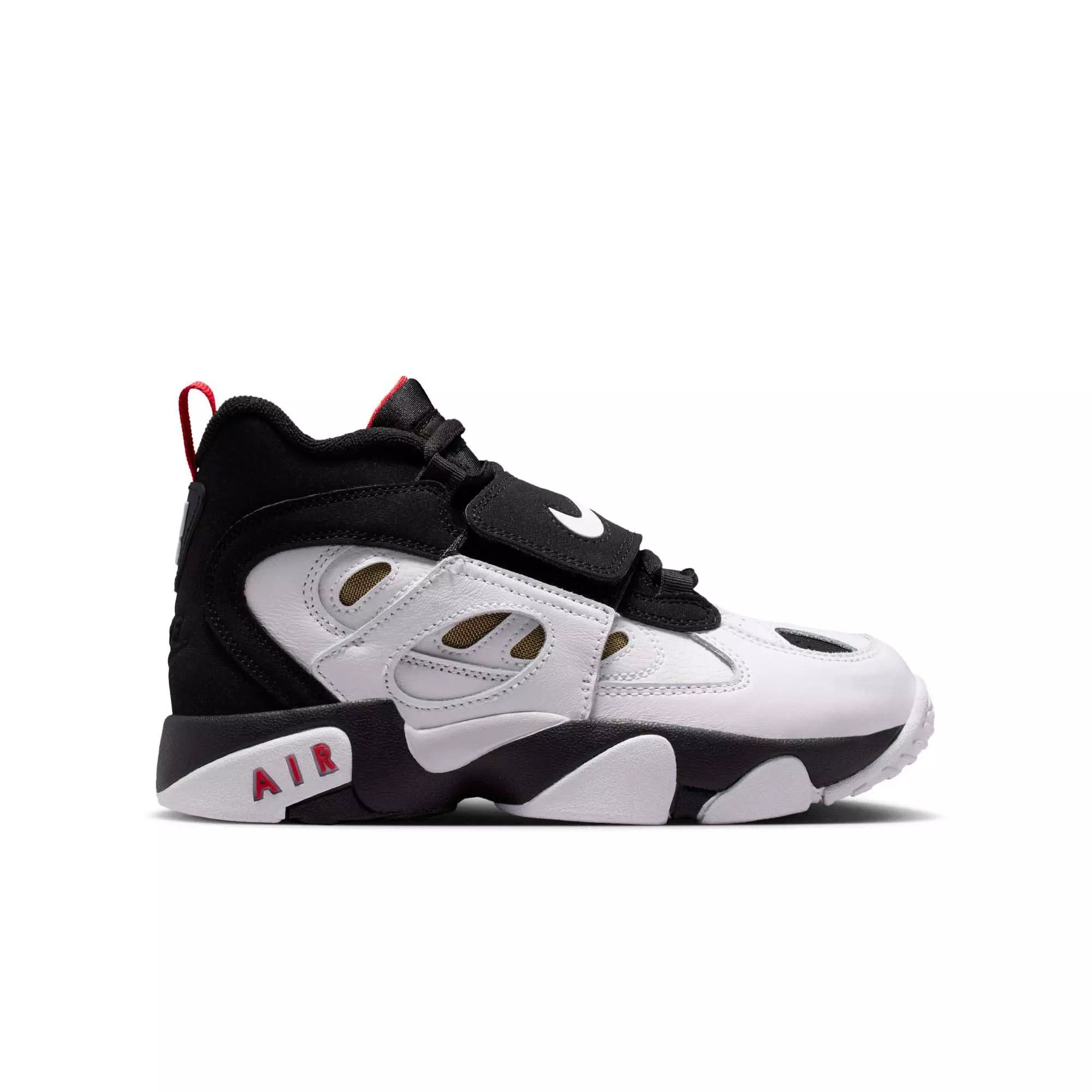 Nike Air Diamond Turf II "49ers" Grade School Kids' Shoe - BLACK/WHITE/FIRE RED/METALLIC GOLD