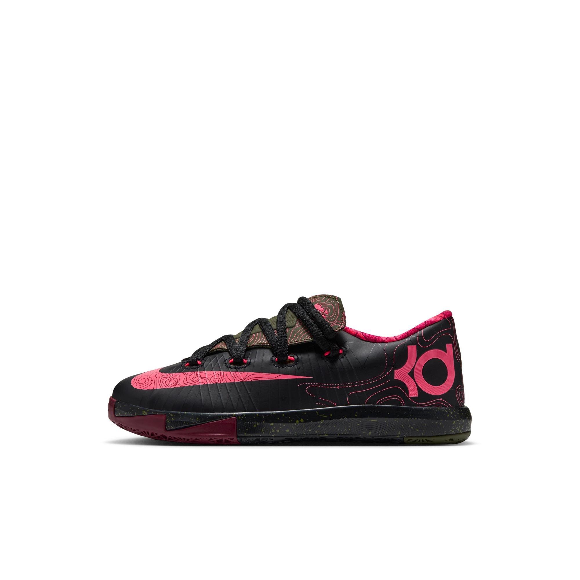 Nike KD 6 "Meteorology" Preschool Kids' Shoe - BLACK/ATOMIC RED/MEDIUM OLIVE/NOBLE RED