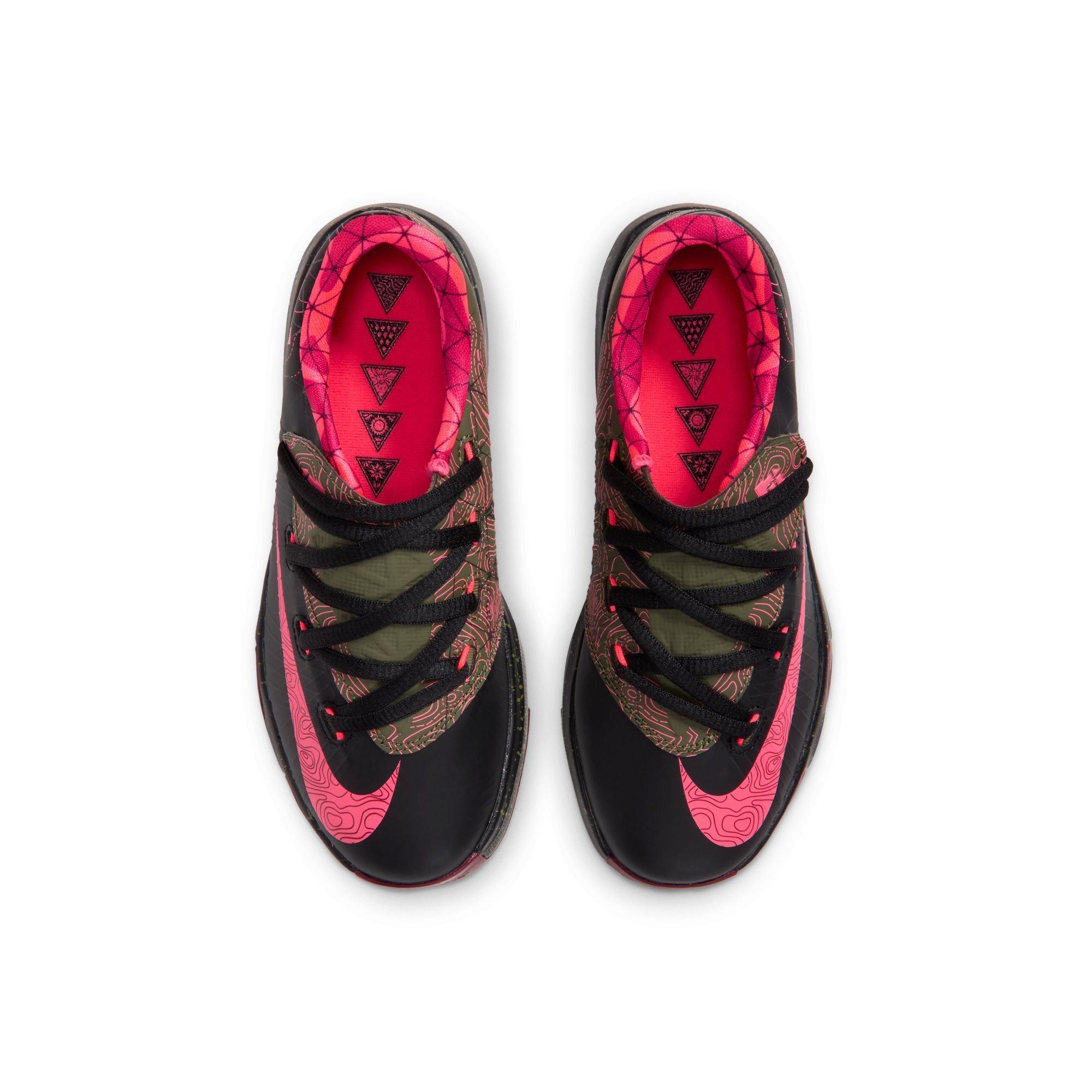 Nike KD 6 "Meteorology" Preschool Kids' Shoe - BLACK/ATOMIC RED/MEDIUM OLIVE/NOBLE RED