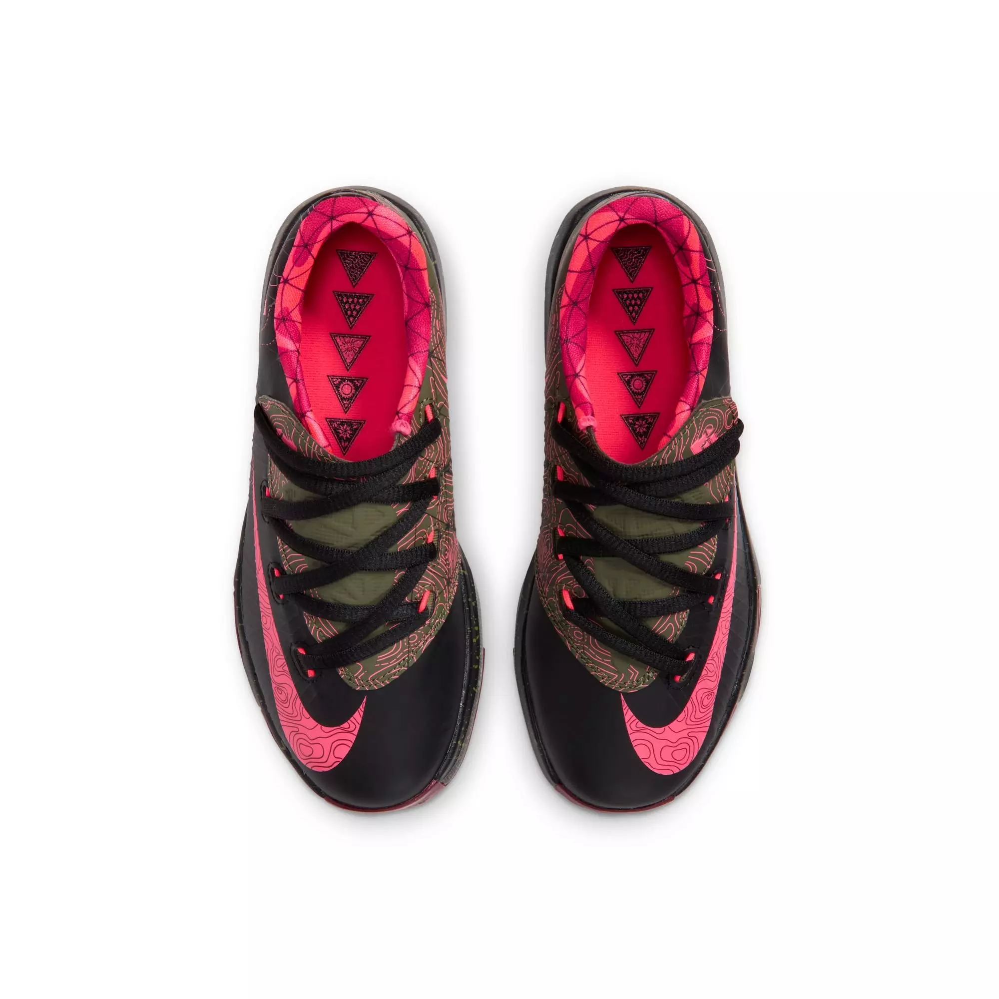 Nike KD 6 "Meteorology" Preschool Kids' Shoe - BLACK/ATOMIC RED/MEDIUM OLIVE/NOBLE RED