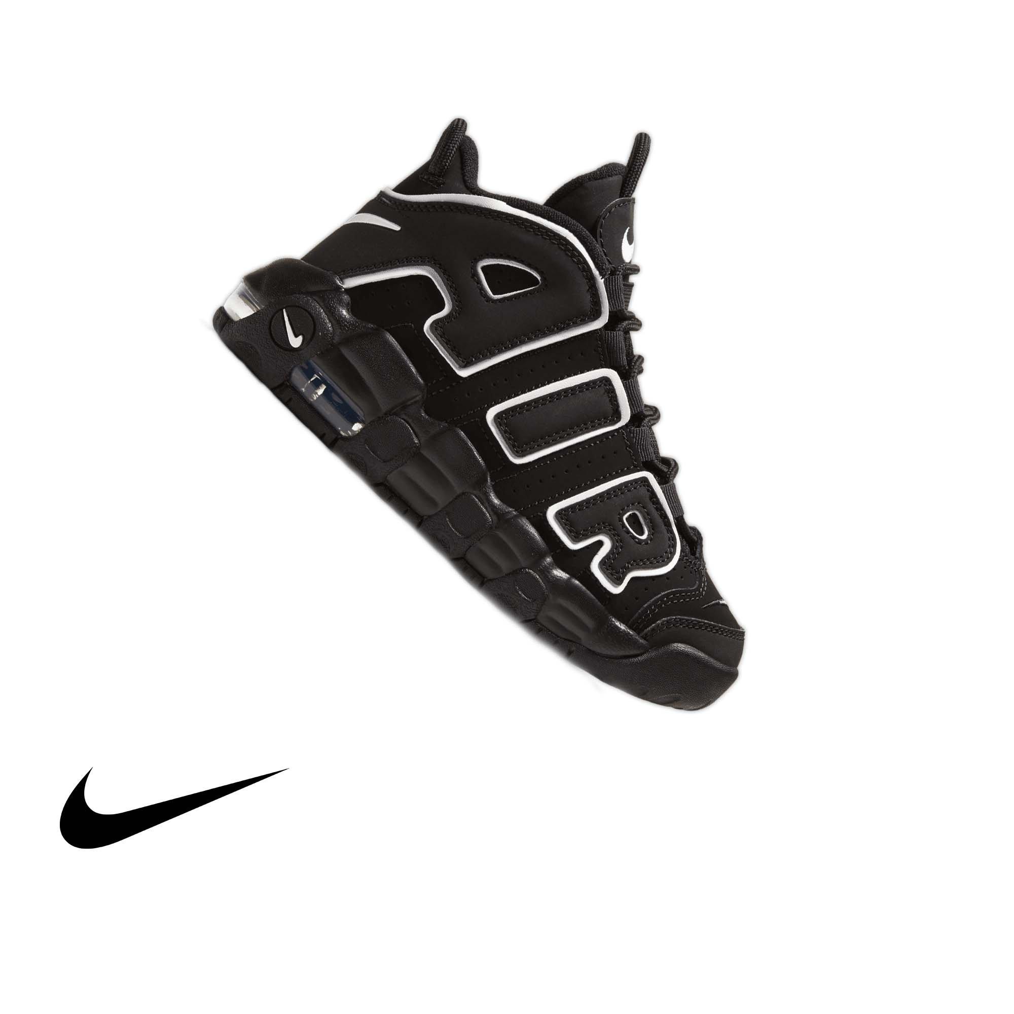 Nike Air More Uptempo '96 "Black/White" Preschool Kids' Shoe - BLACK/WHITE