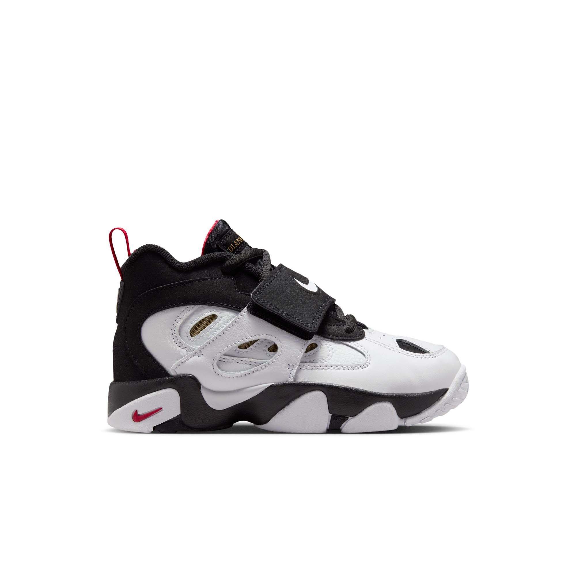 Nike Air Diamond Turf II "49ers" Preschool Kids' Shoe - BLACK/WHITE/FIRE RED/METALLIC GOLD