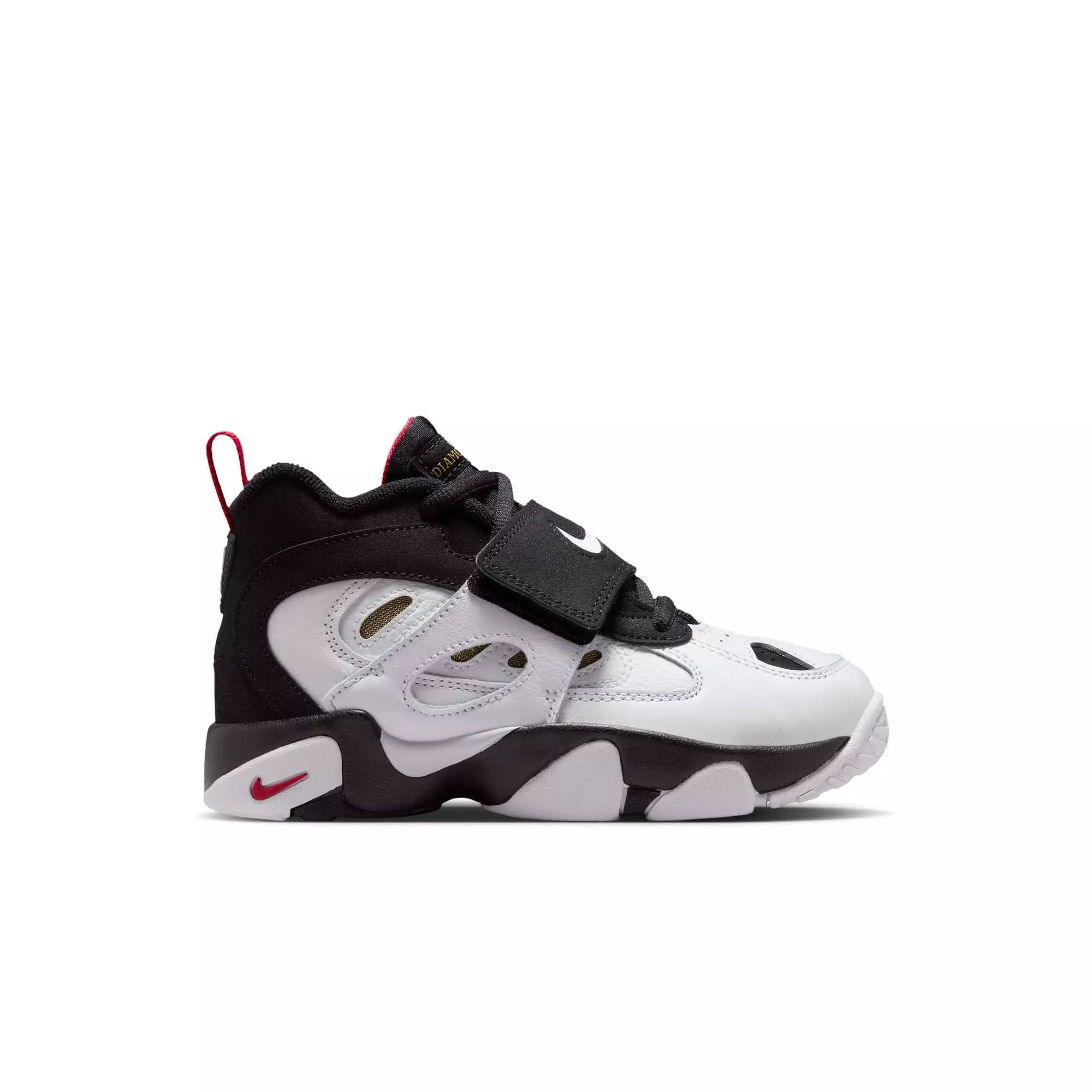 Nike Air Diamond Turf II "49ers" Preschool Kids' Shoe - BLACK/WHITE/FIRE RED/METALLIC GOLD