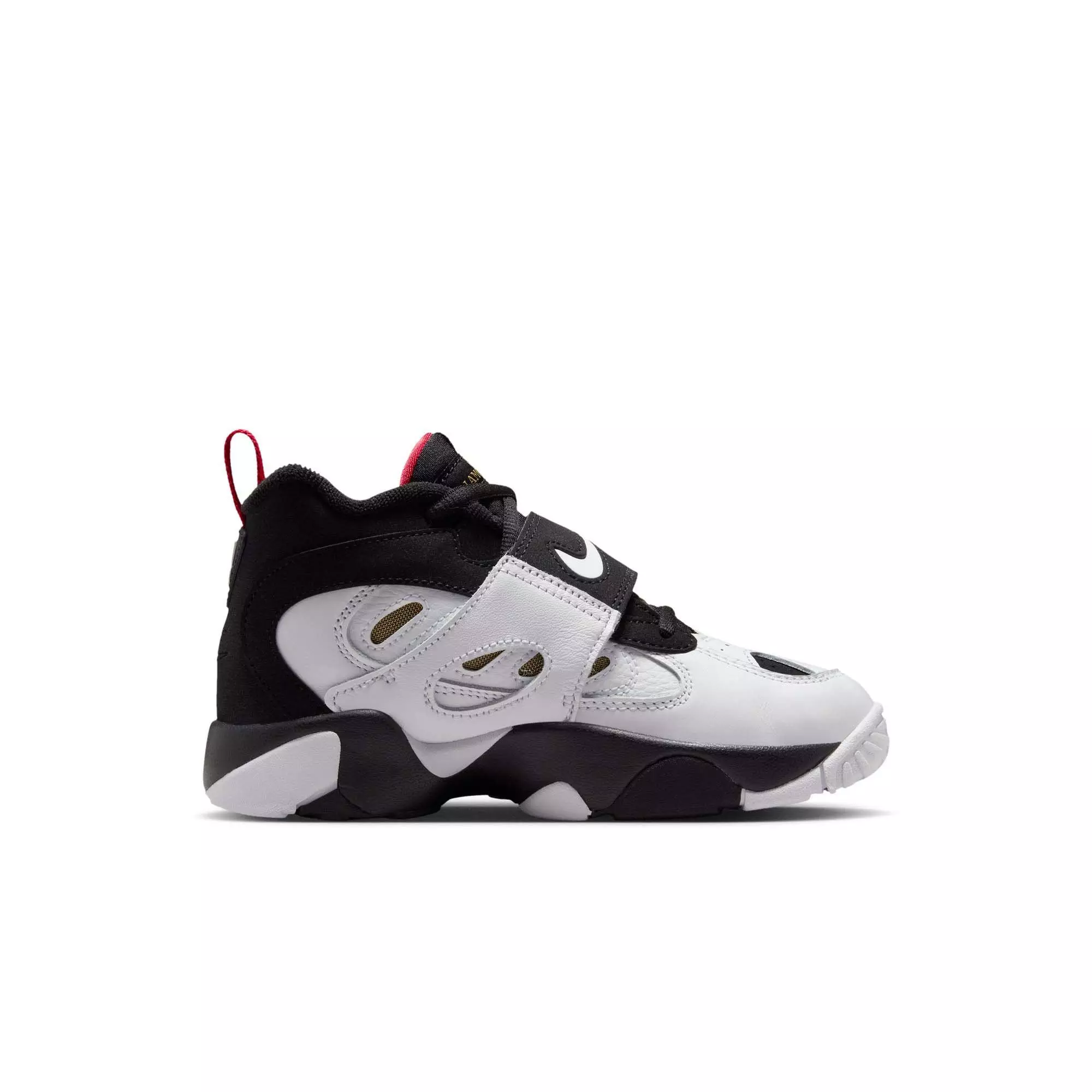 Nike Air Diamond Turf II "49ers" Preschool Kids' Shoe - BLACK/WHITE/FIRE RED/METALLIC GOLD