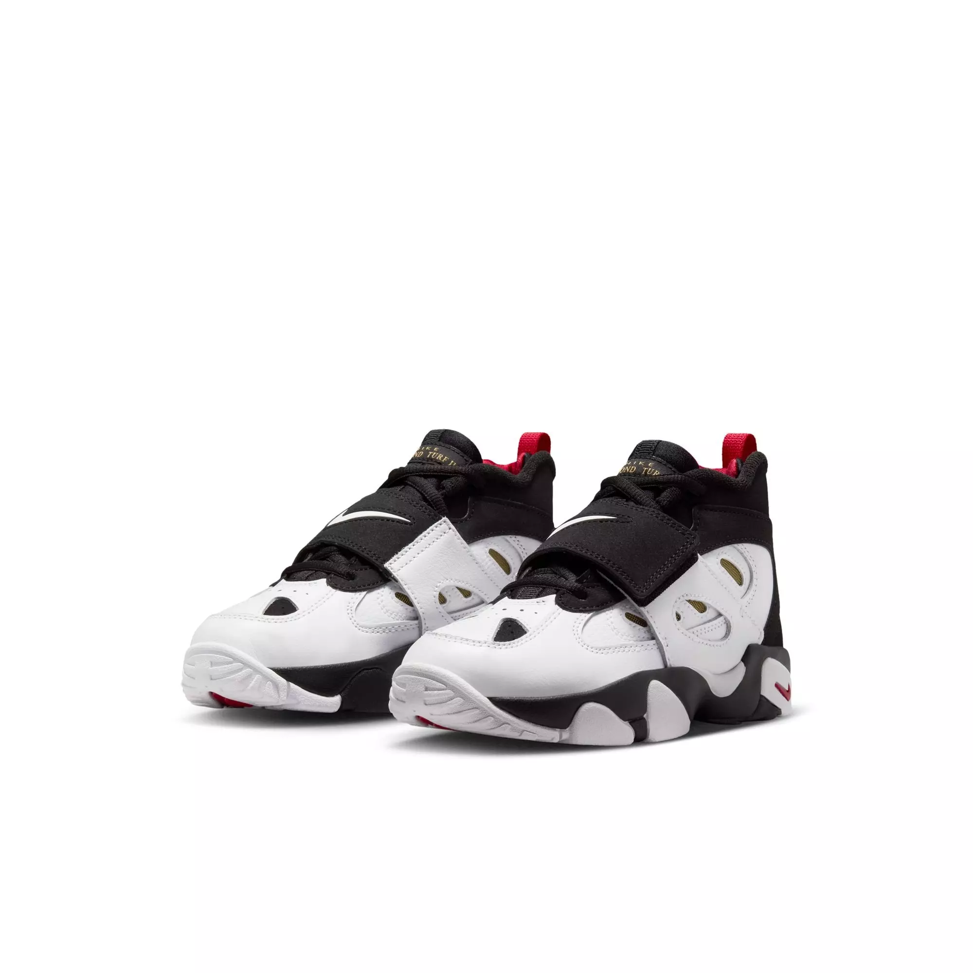Nike Air Diamond Turf II "49ers" Preschool Kids' Shoe - BLACK/WHITE/FIRE RED/METALLIC GOLD