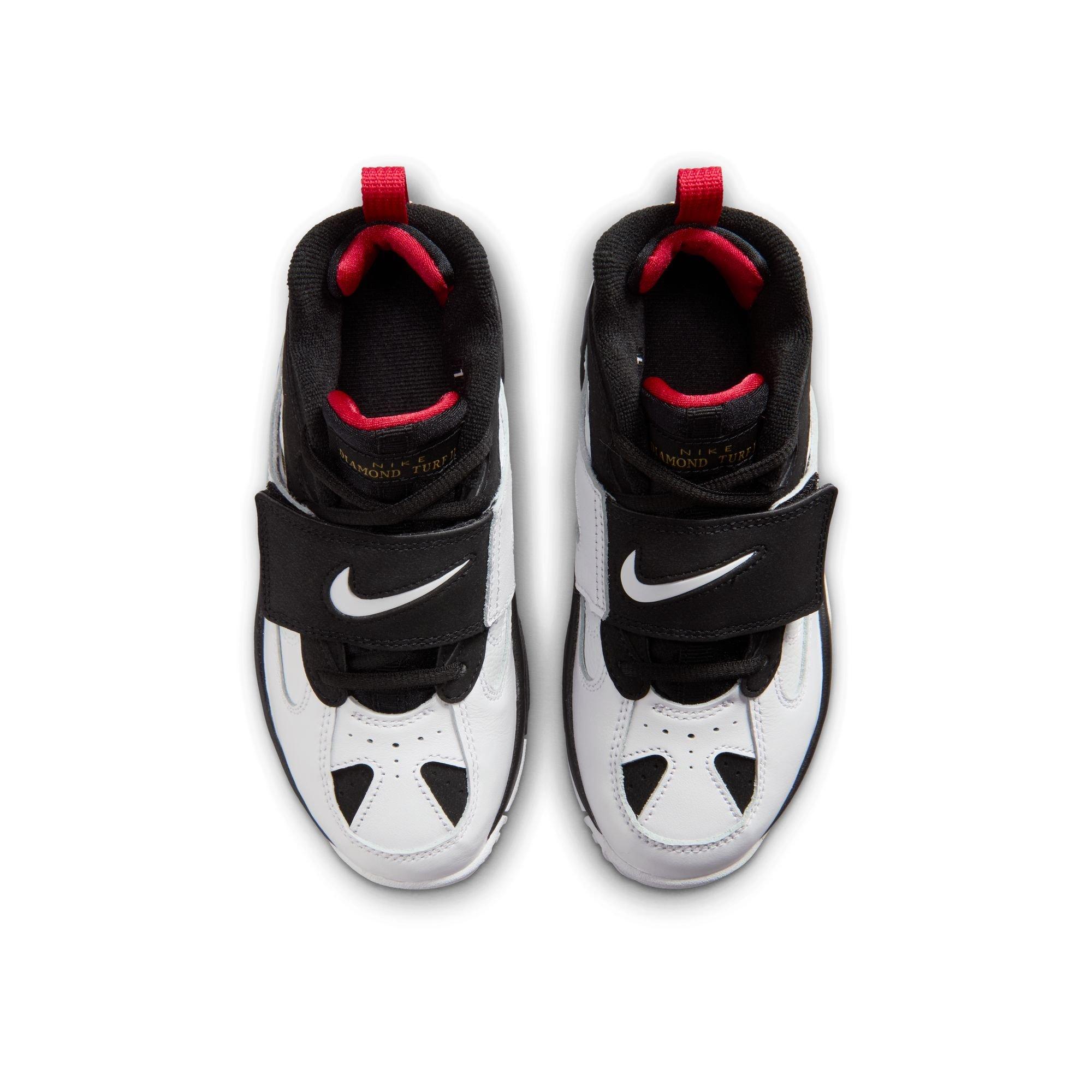 Nike Air Diamond Turf II "49ers" Preschool Kids' Shoe - BLACK/WHITE/FIRE RED/METALLIC GOLD